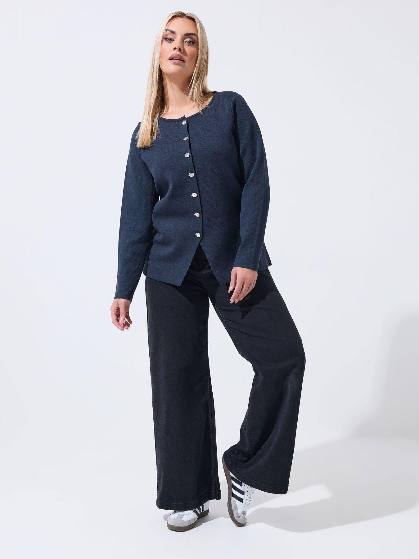 yours-curve-long-sleeve-button-knit-top-blueback