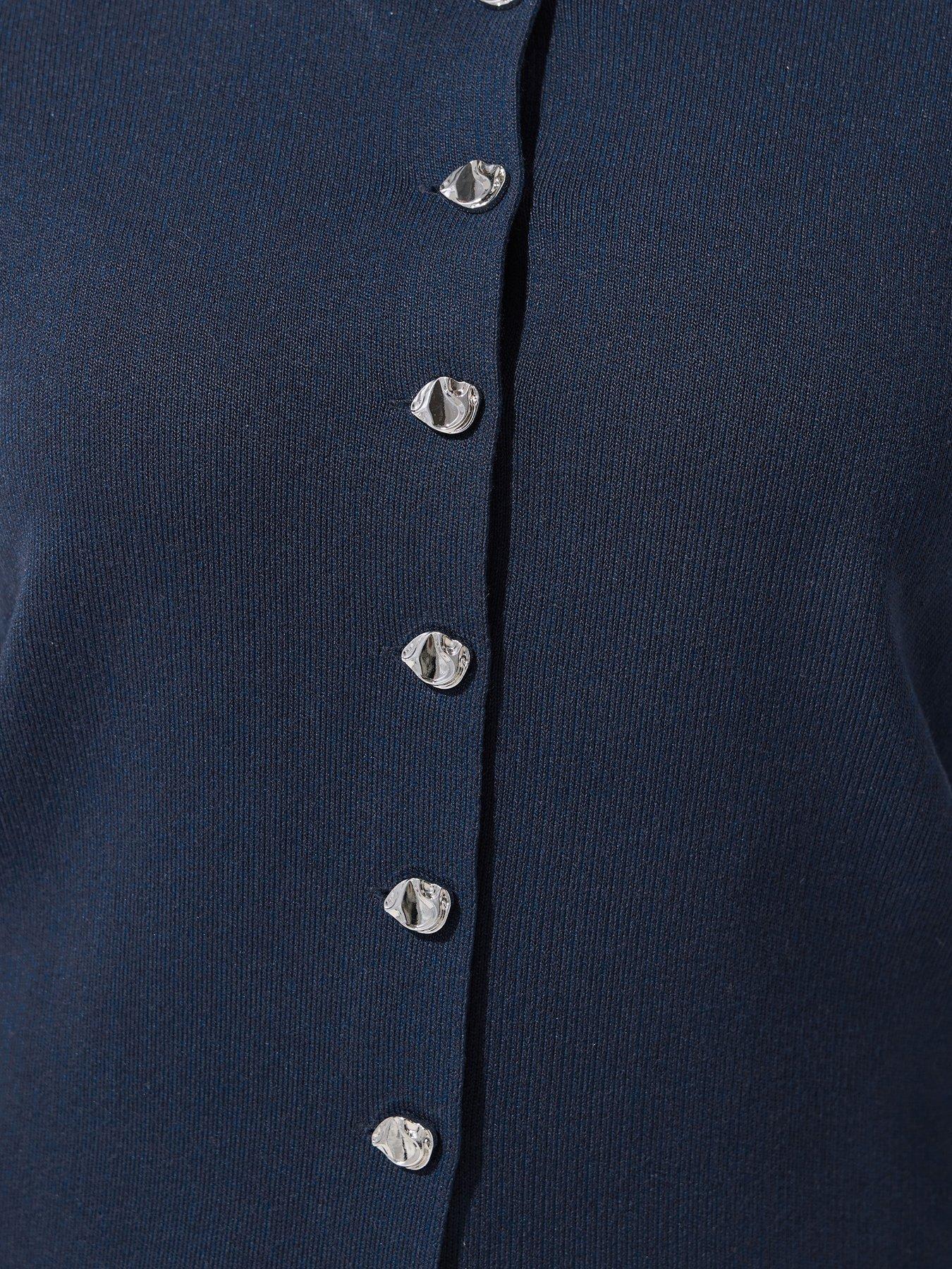 yours-curve-long-sleeve-button-knit-top-blueoutfit