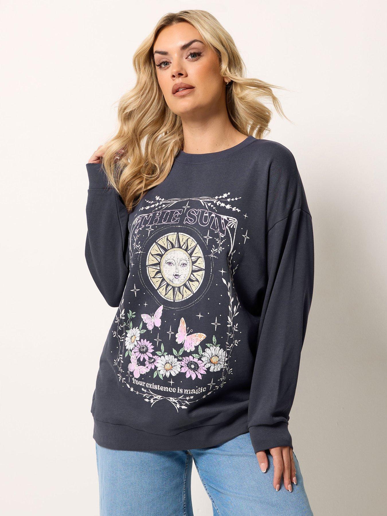 Image 1 of 5 of Yours Curve Sun &amp; Moon Sweatshirt