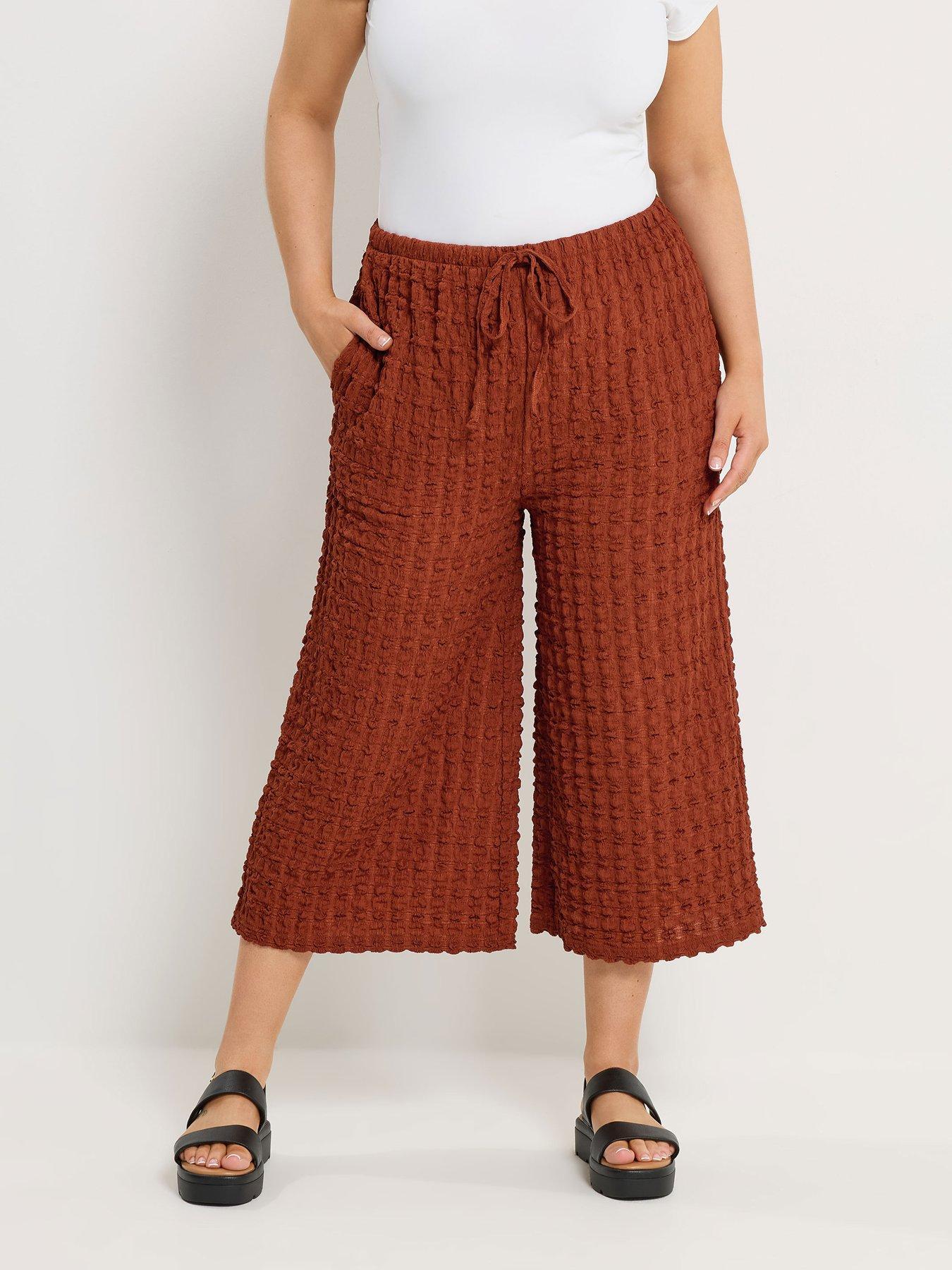 yours-curve-bubble-textured-wide-leg-crops