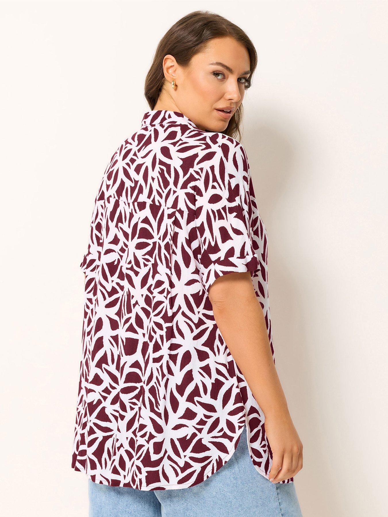 yours-curve-short-sleeve-crinkle-shirtstillFront