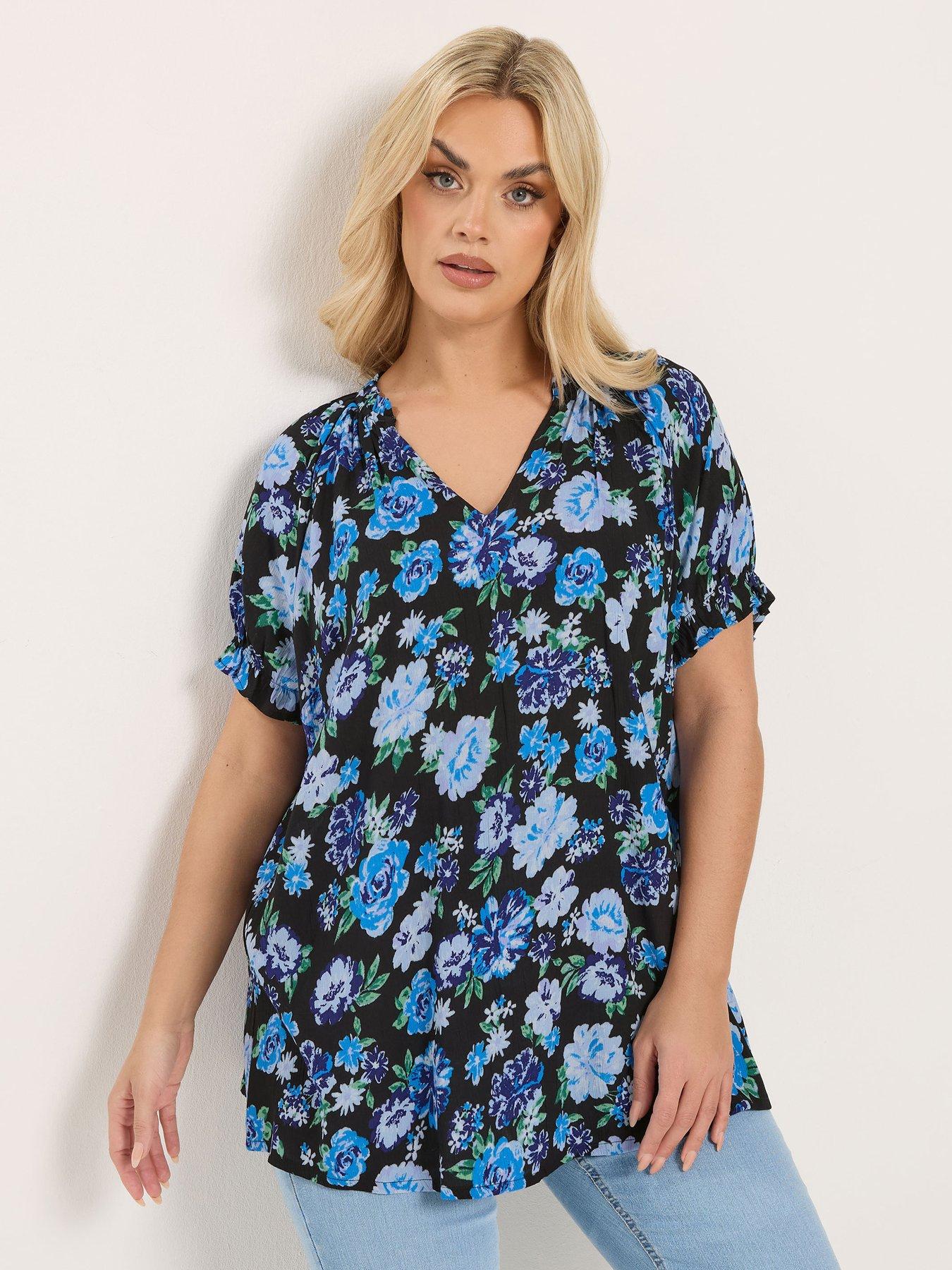 yours-curve-gypsy-crinkle-notch-neck-top-bluefront