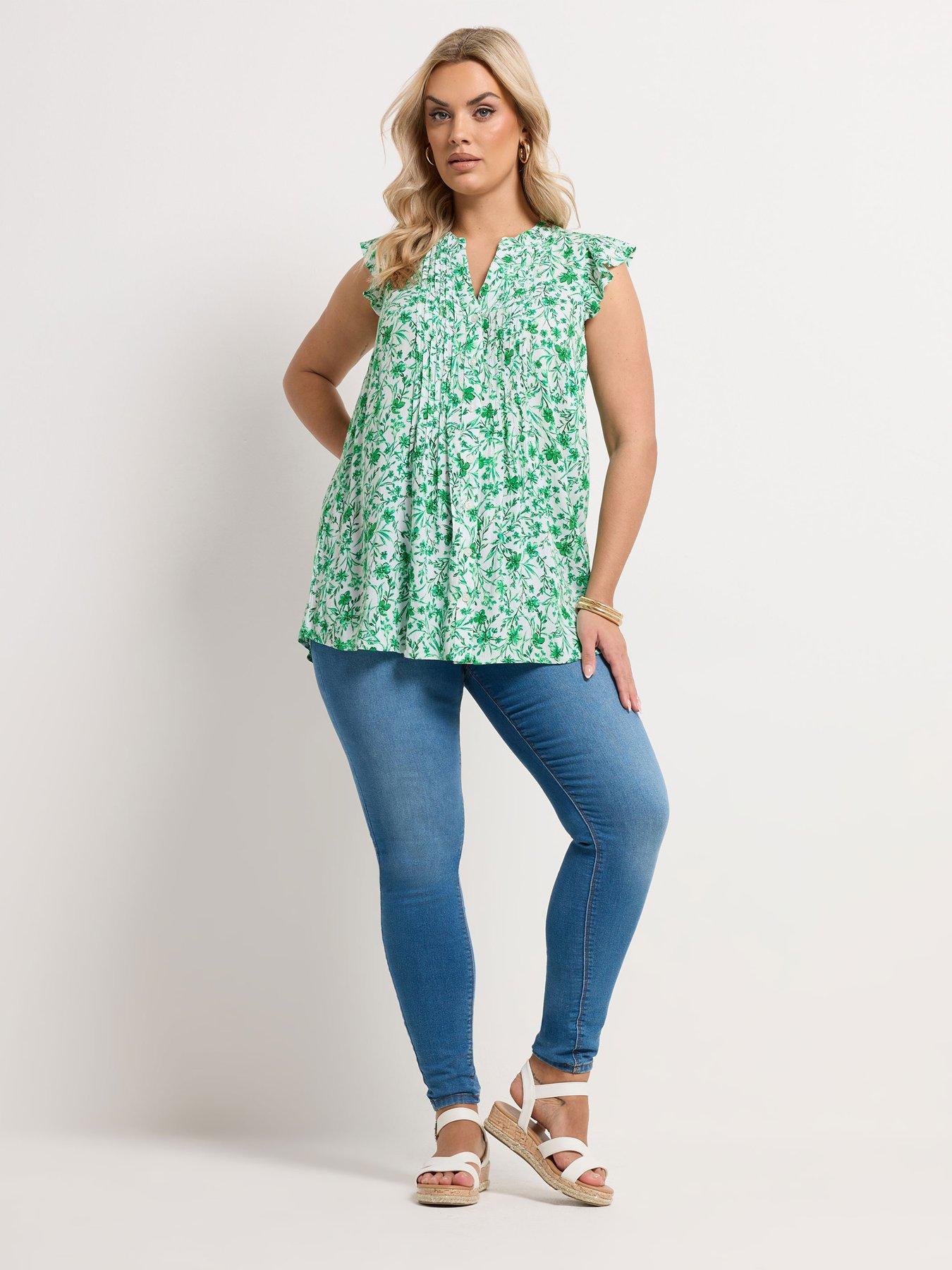 yours-curve-sleeveless-pintuck-blouse-greenback