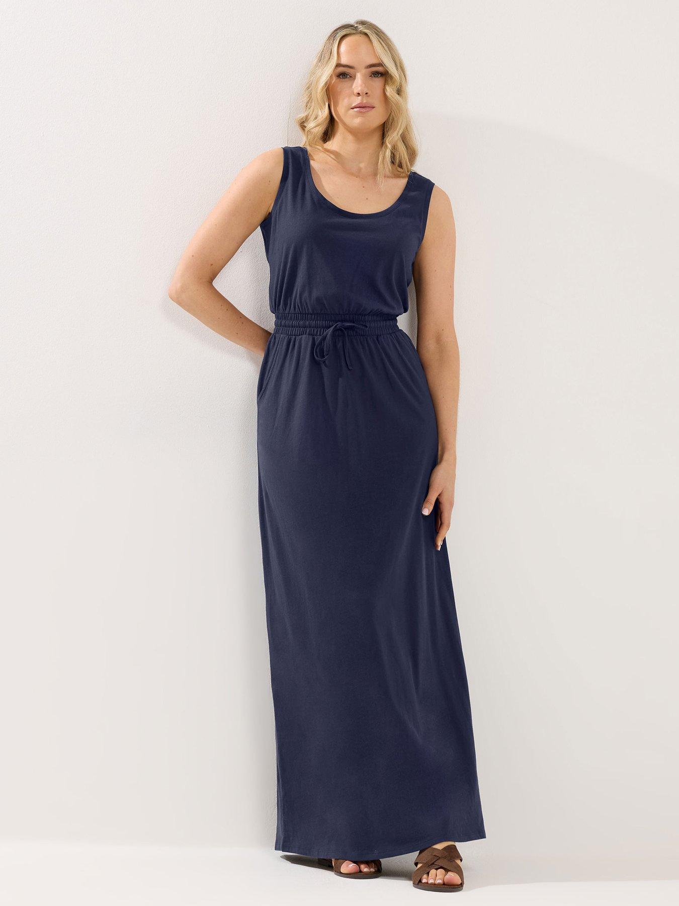Long Tall Sally Sleeveless Tie Waist Maxi Dress - Blue