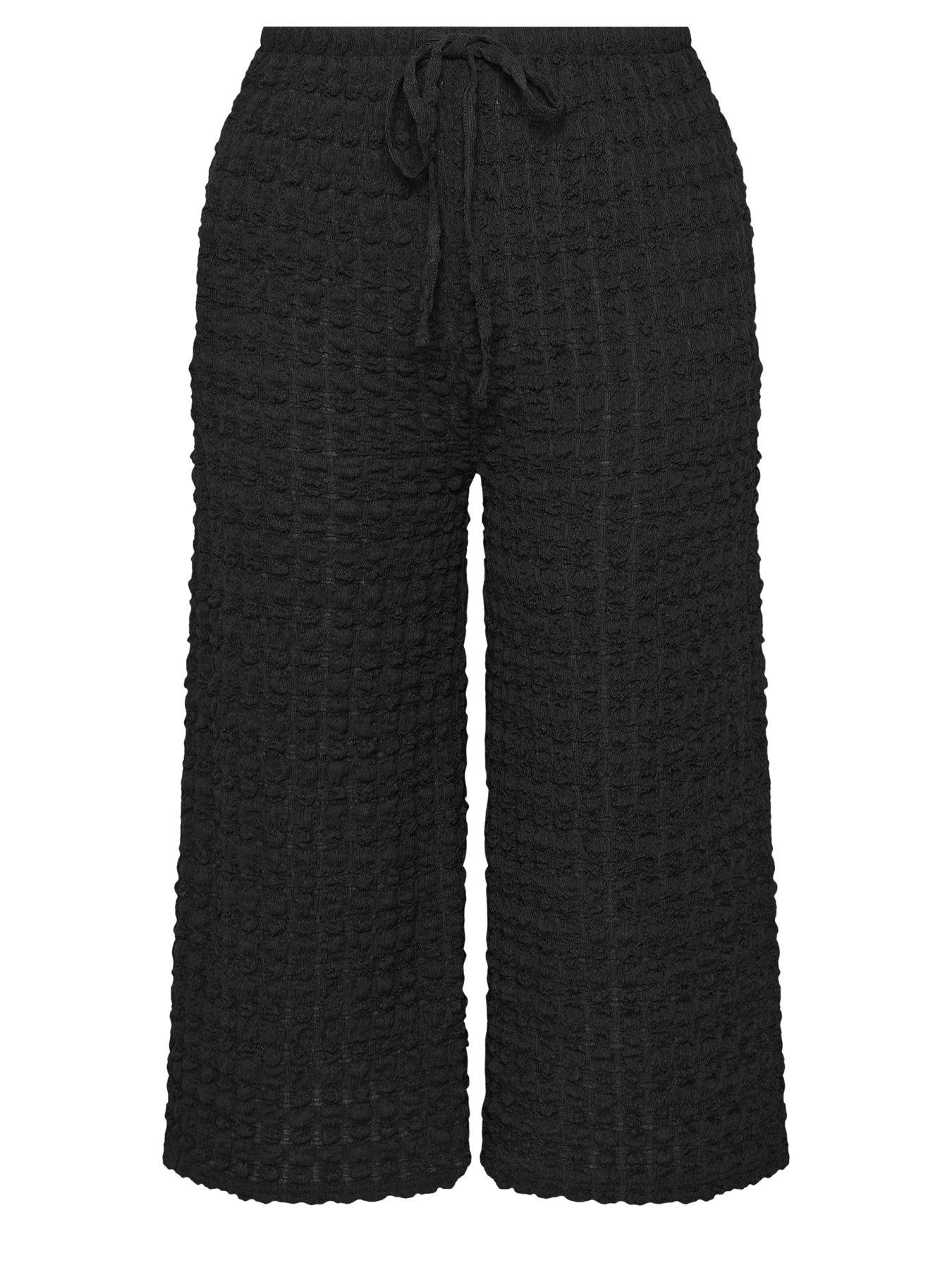yours-curve-bubble-textured-wide-leg-crops-blackdetail