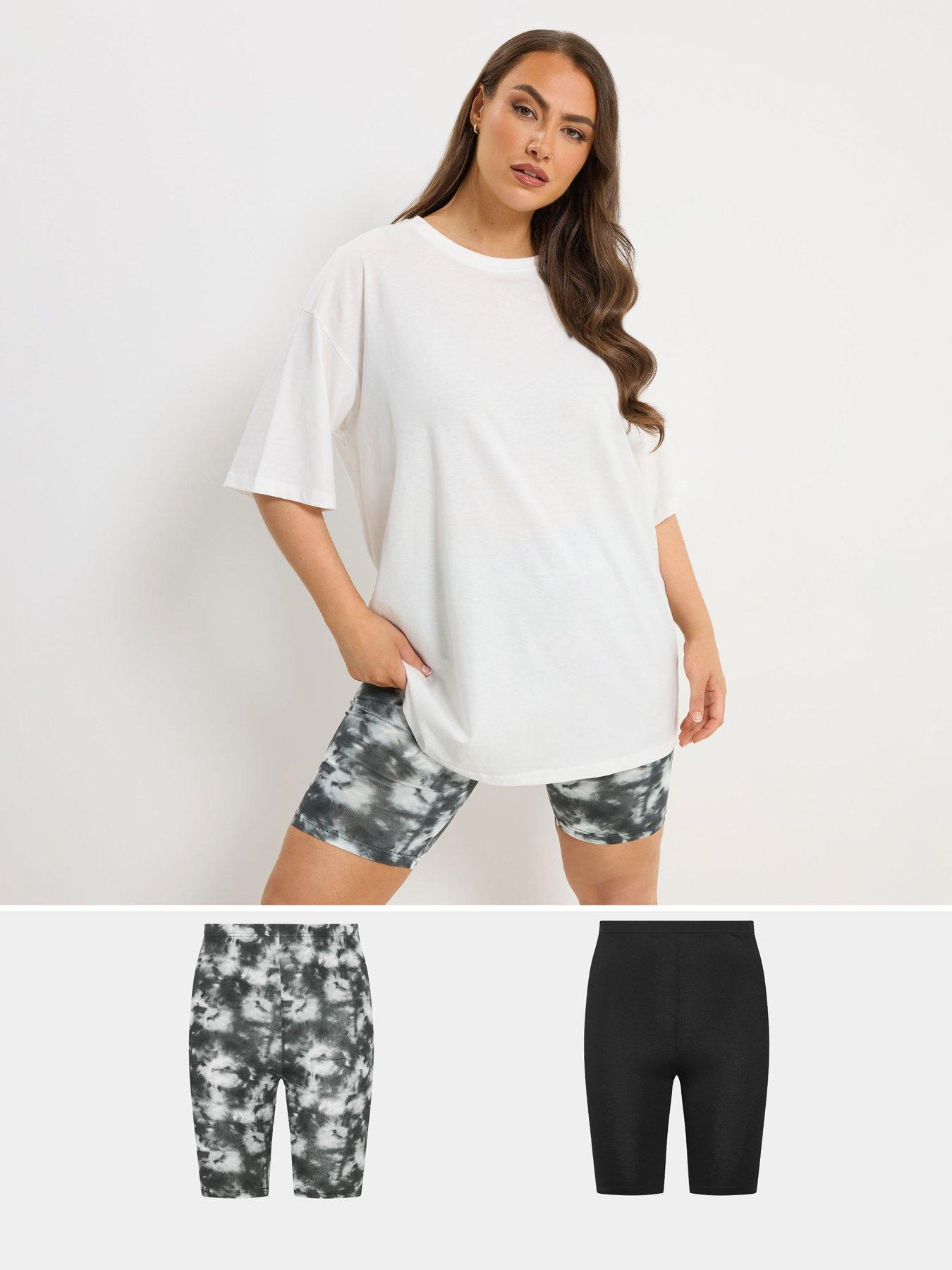yours-curve-2-pack-tie-dye-cycling-shorts-black