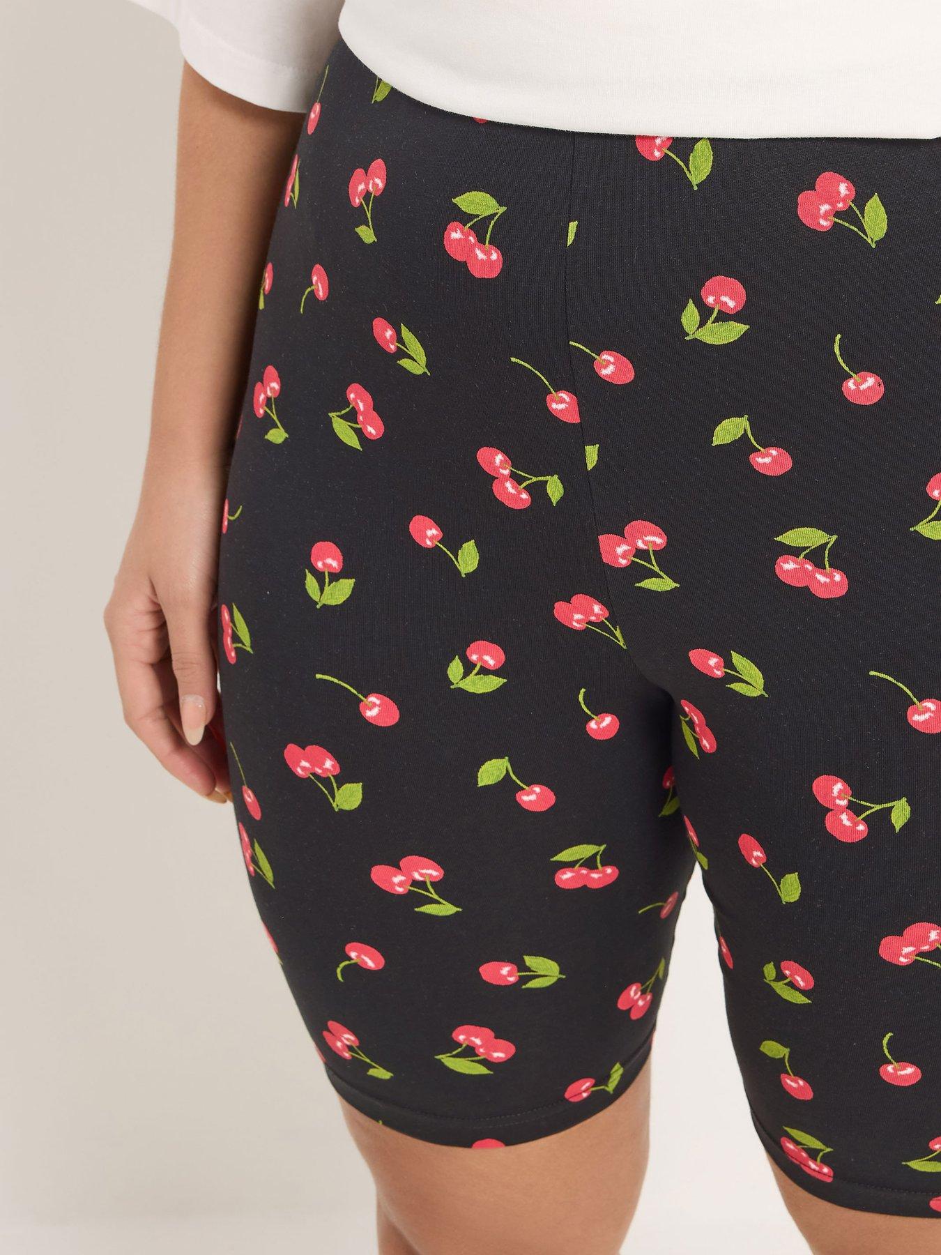 yours-curve-2-pack-cherry-print-cycling-shortsdetail