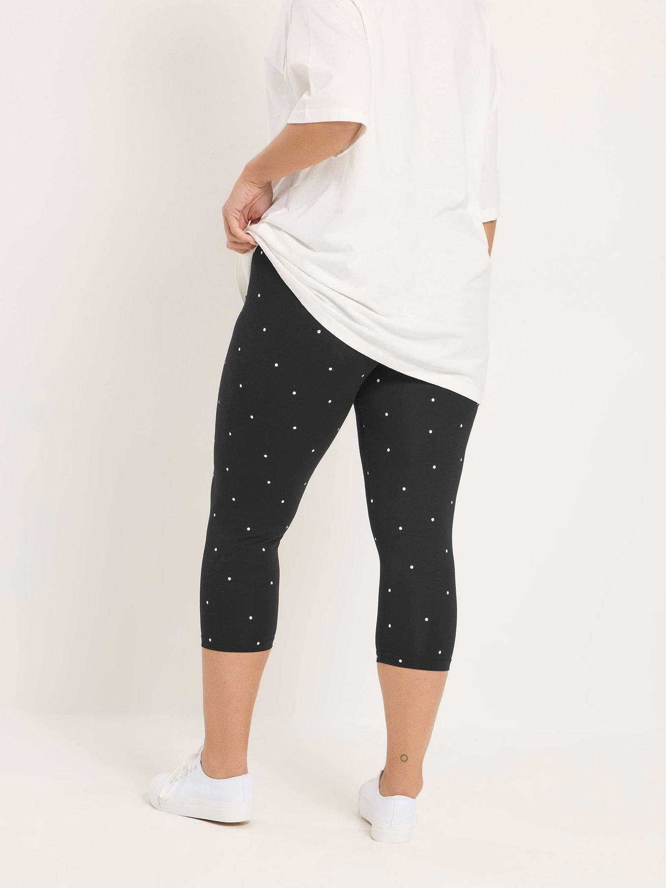 yours-curve-2-pack-polka-dot-print-crop-leggingsstillFront