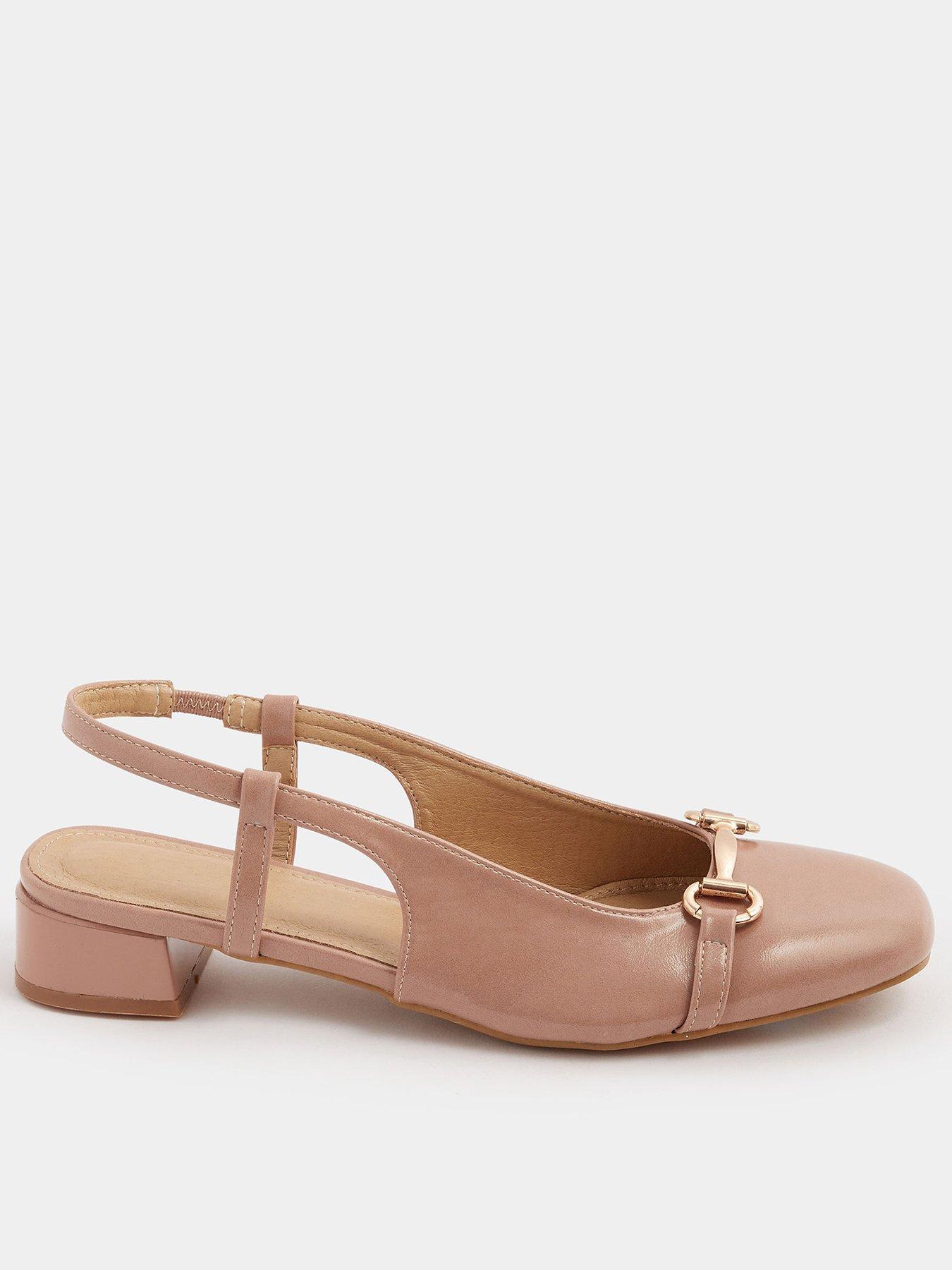 Long Tall Sally Snaffle Trim Square Toe Block Heel - Cream