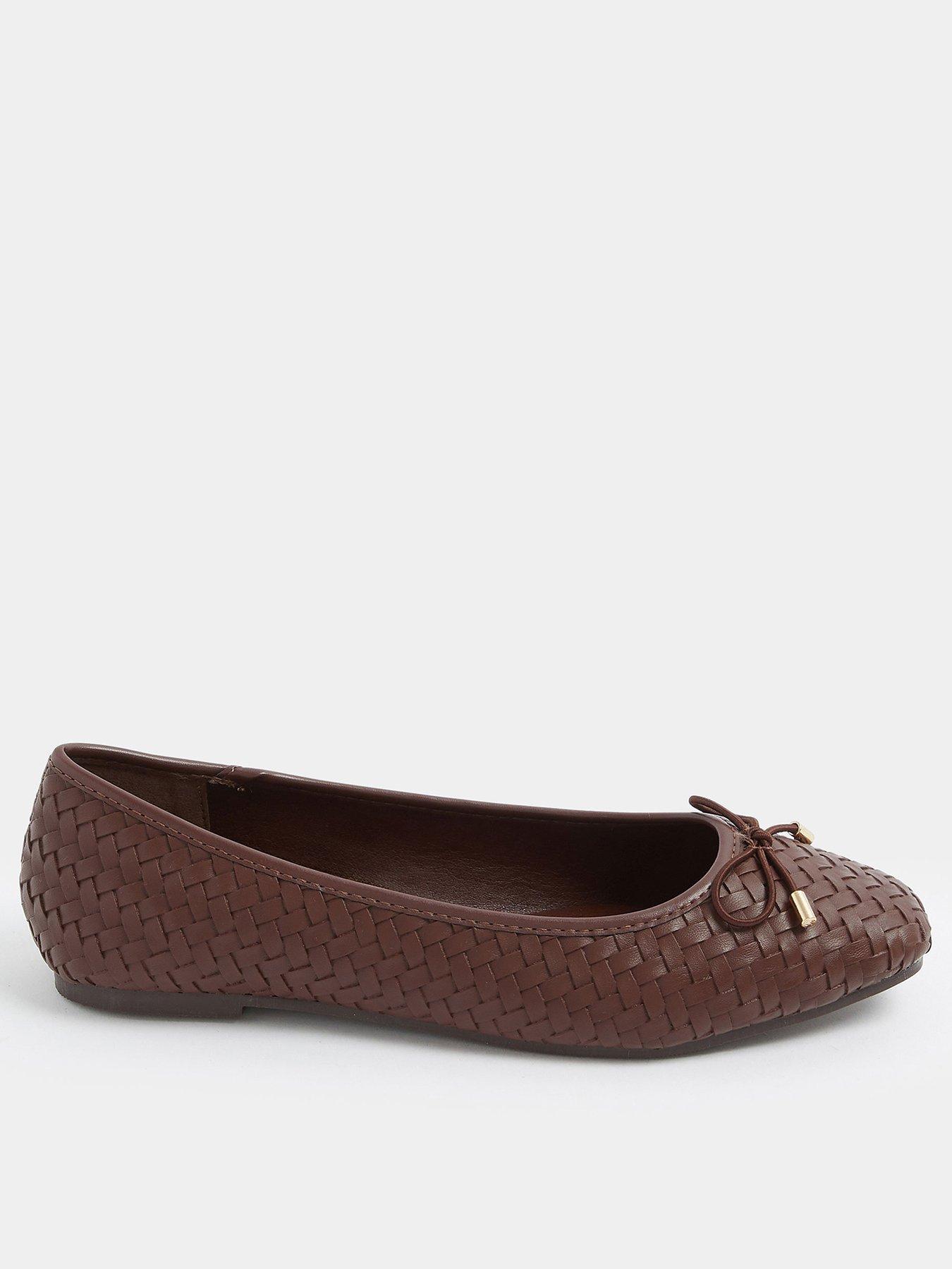 Image 1 of 4 of Long Tall Sally Woven Ballet Shoes - Brown