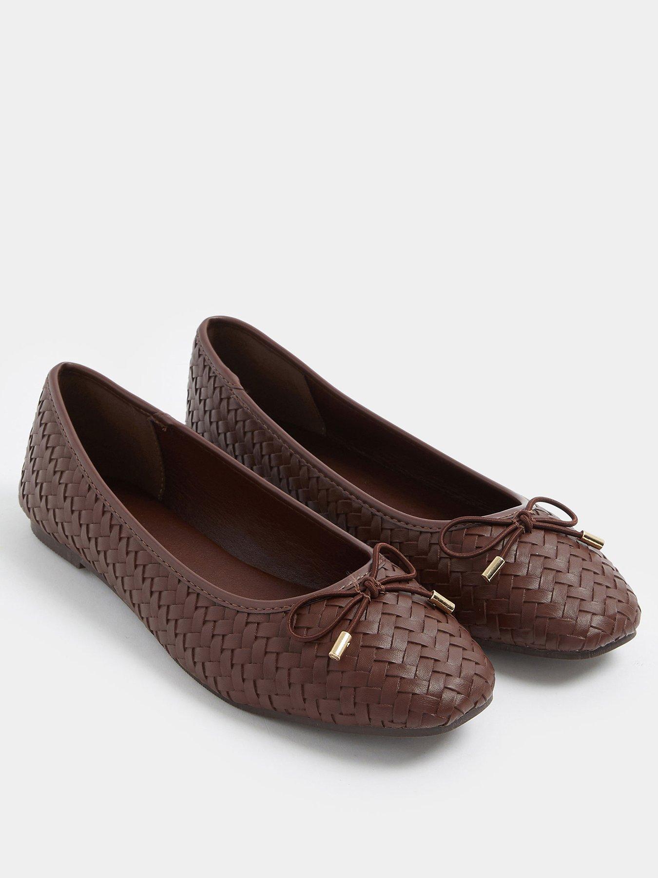 Image 2 of 4 of Long Tall Sally Woven Ballet Shoes - Brown