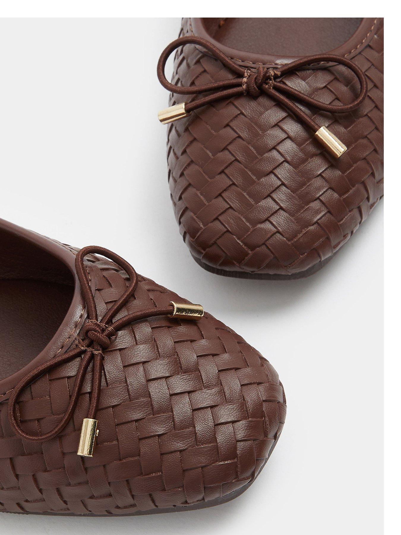 Image 4 of 4 of Long Tall Sally Woven Ballet Shoes - Brown