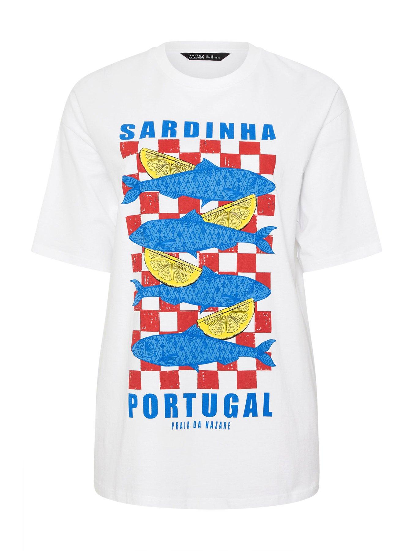 Image 5 of 5 of Yours Curve Sardinha Fish Longline T-shirt