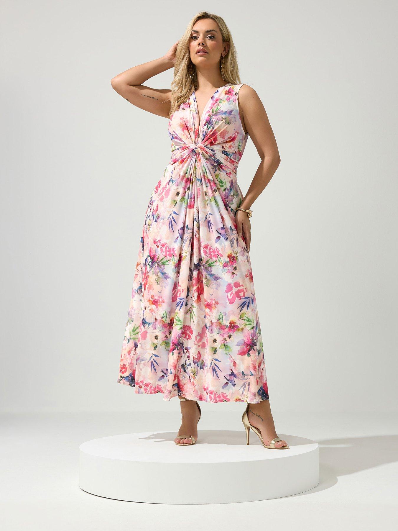 yours-curve-knot-front-sleeveless-maxi-dress-whiteback