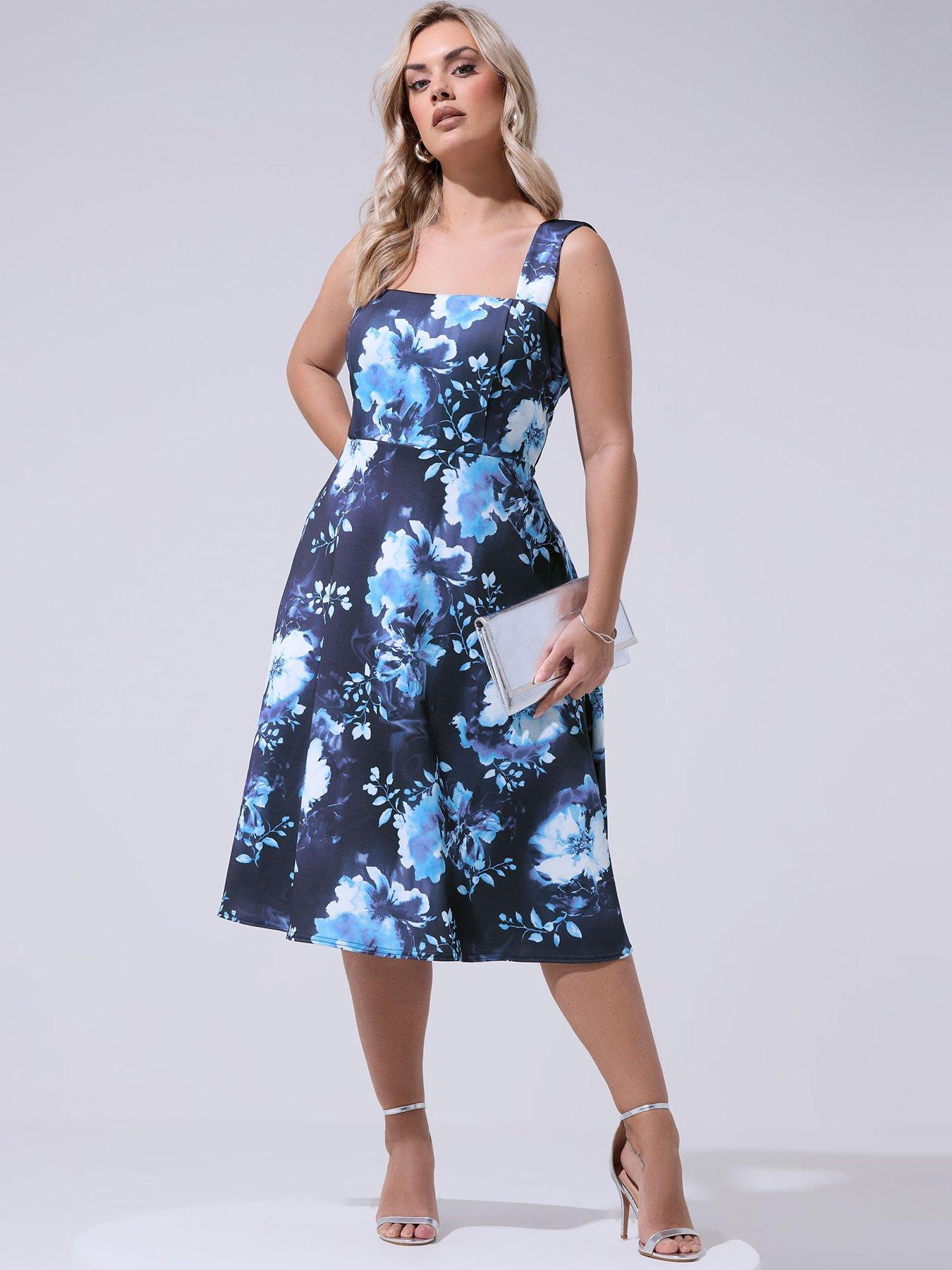 Midi (Knee) | Skater Dresses | Casual | Blue | Very