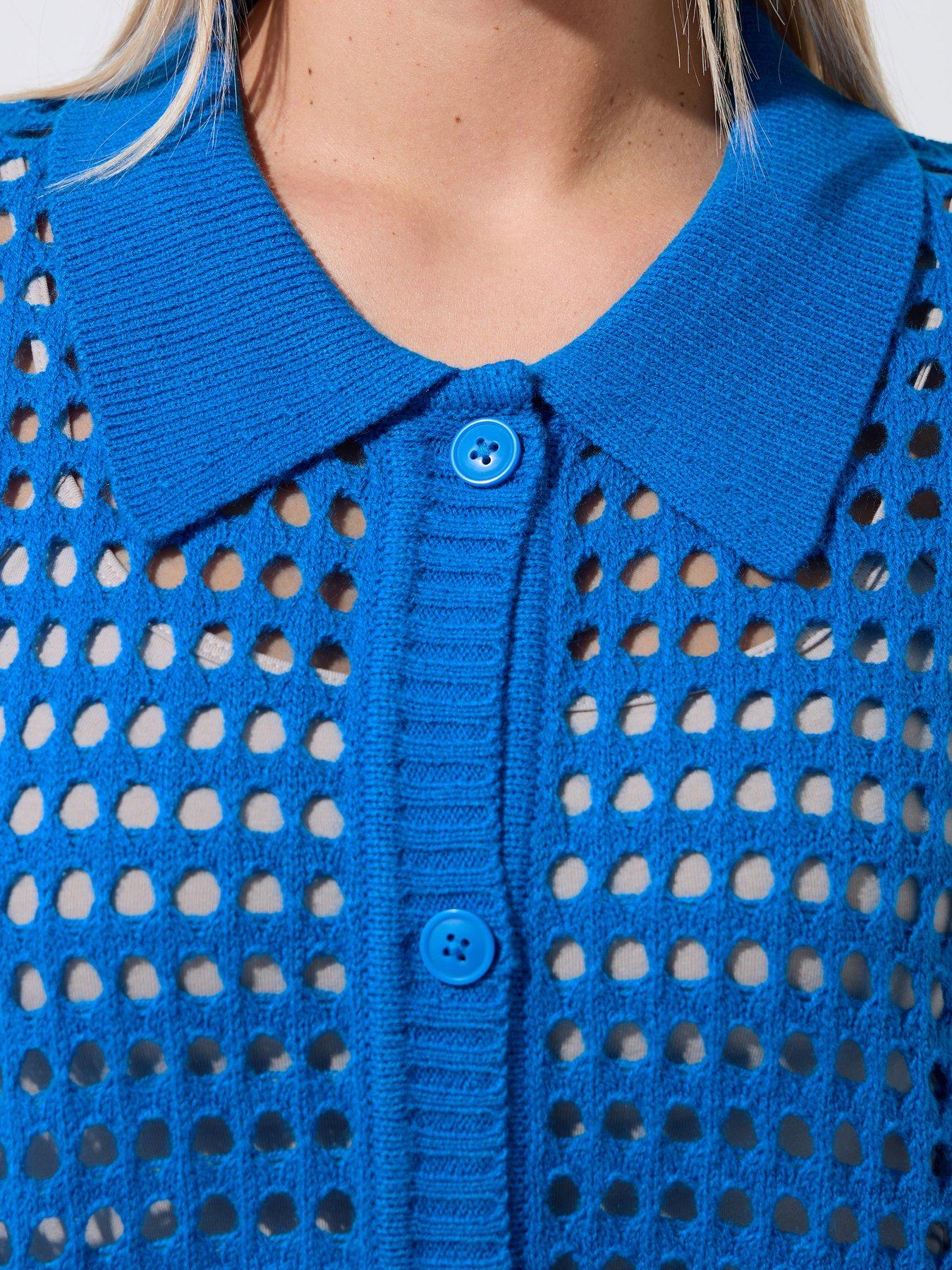 Image 4 of 5 of Yours Curve Crochet Collar Long Sleeve Shirt