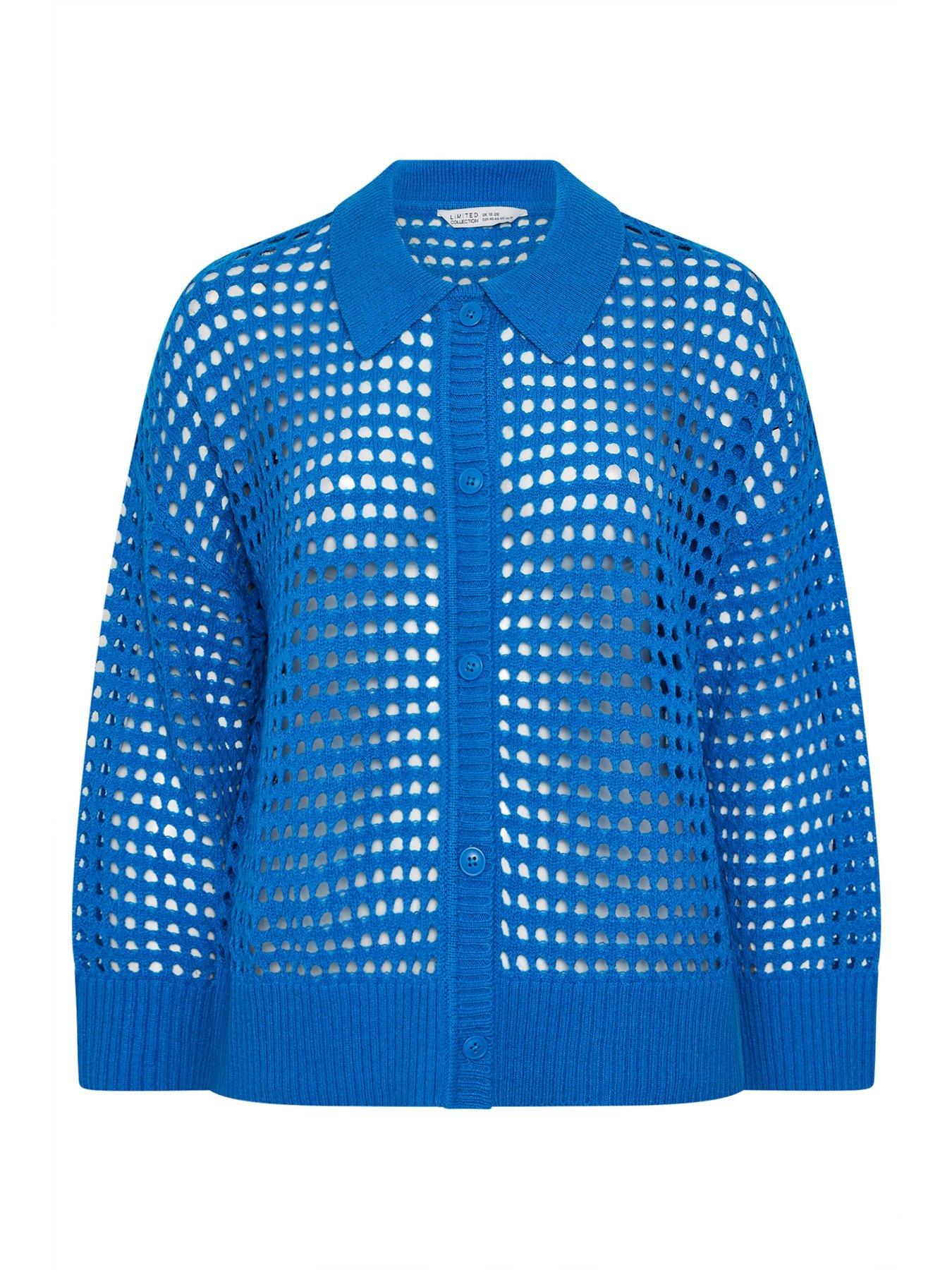Image 5 of 5 of Yours Curve Crochet Collar Long Sleeve Shirt