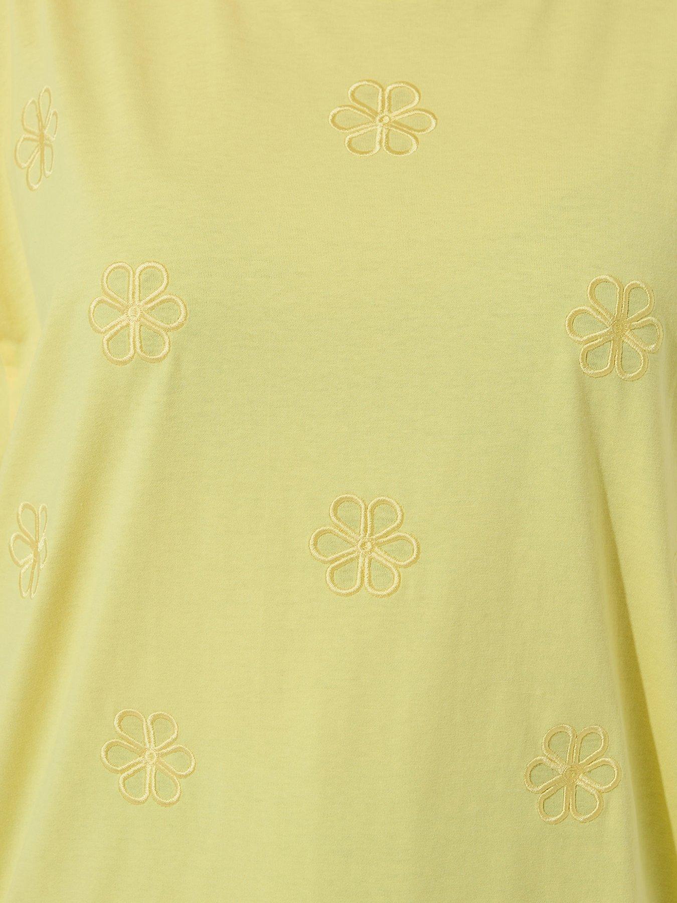 yours-curve-embroidered-lemon-print-vestoutfit