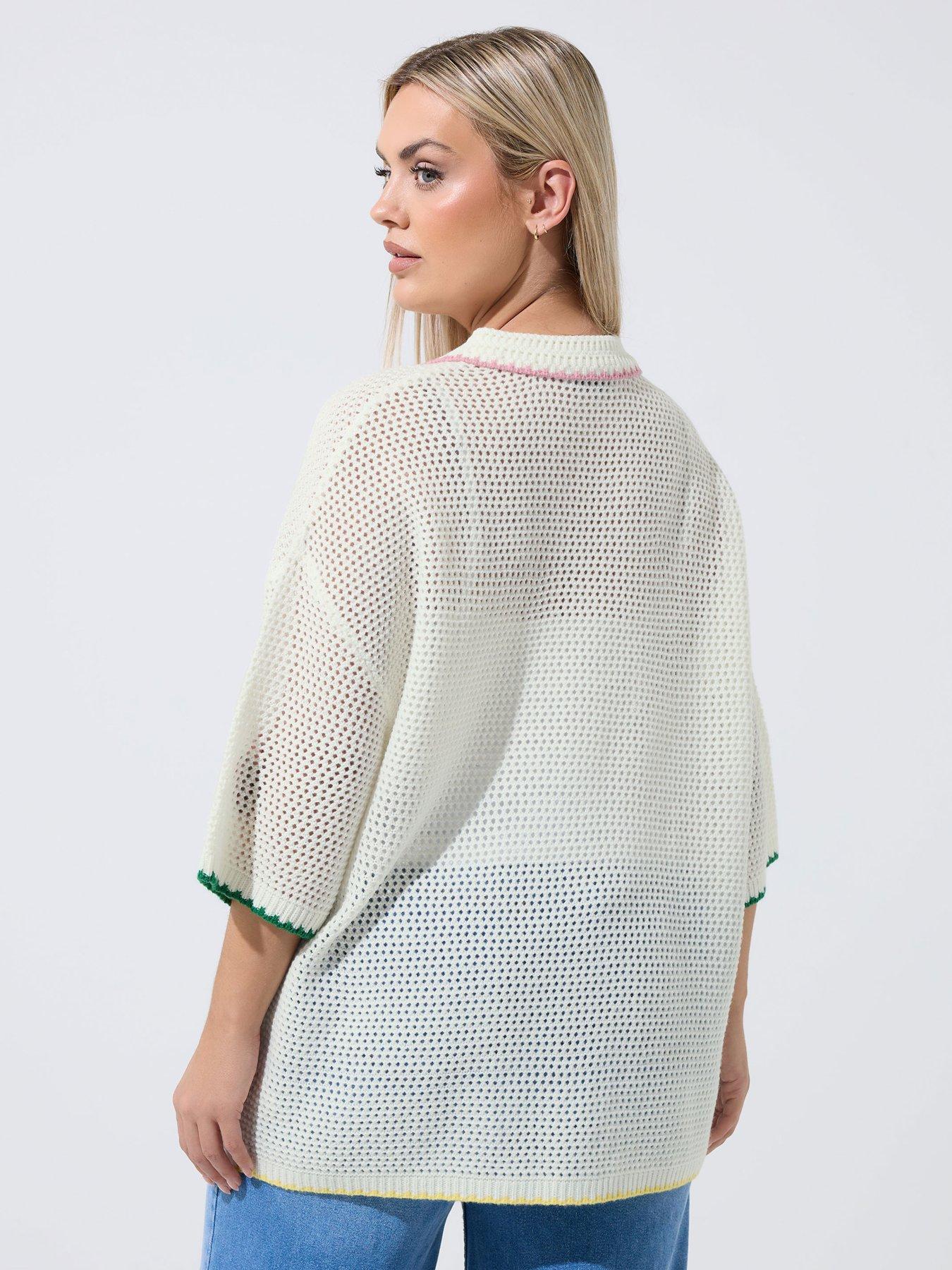 yours-curve-fruit-print-crochet-shirt-whitestillFront