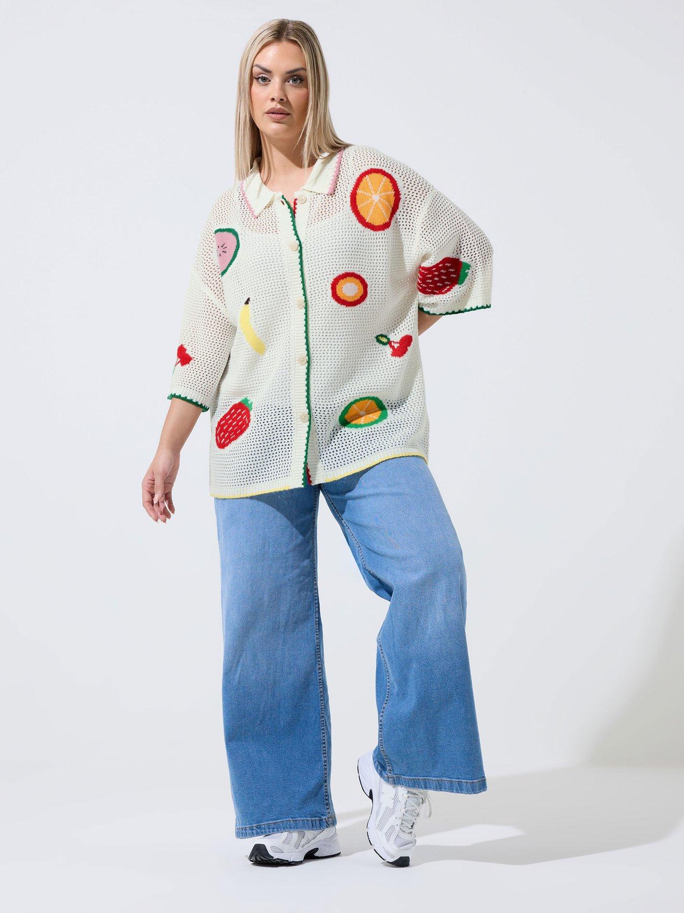 yours-curve-fruit-print-crochet-shirt-whiteback