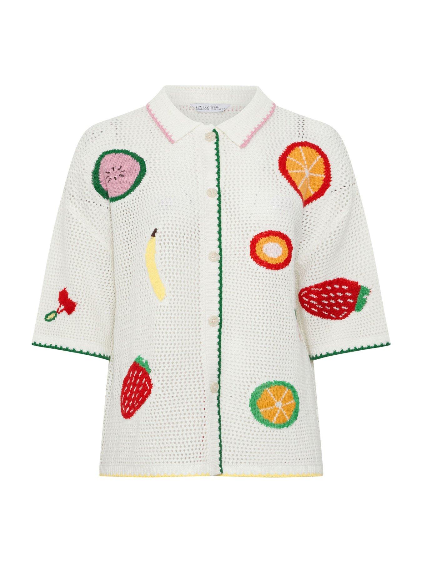 yours-curve-fruit-print-crochet-shirt-whitedetail