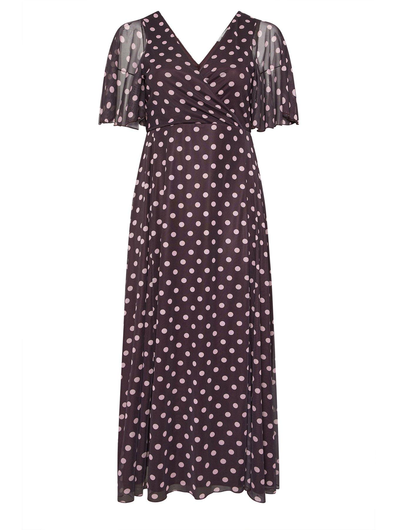 yours-curve-polka-dot-print-mesh-wrap-maxi-dressdetail