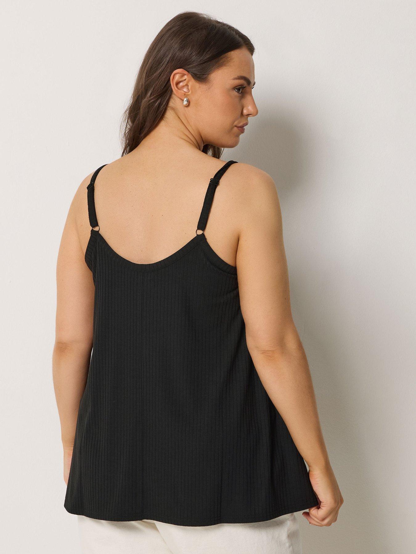 Image 2 of 5 of Yours Curve Ribbed Swing Cami - Black