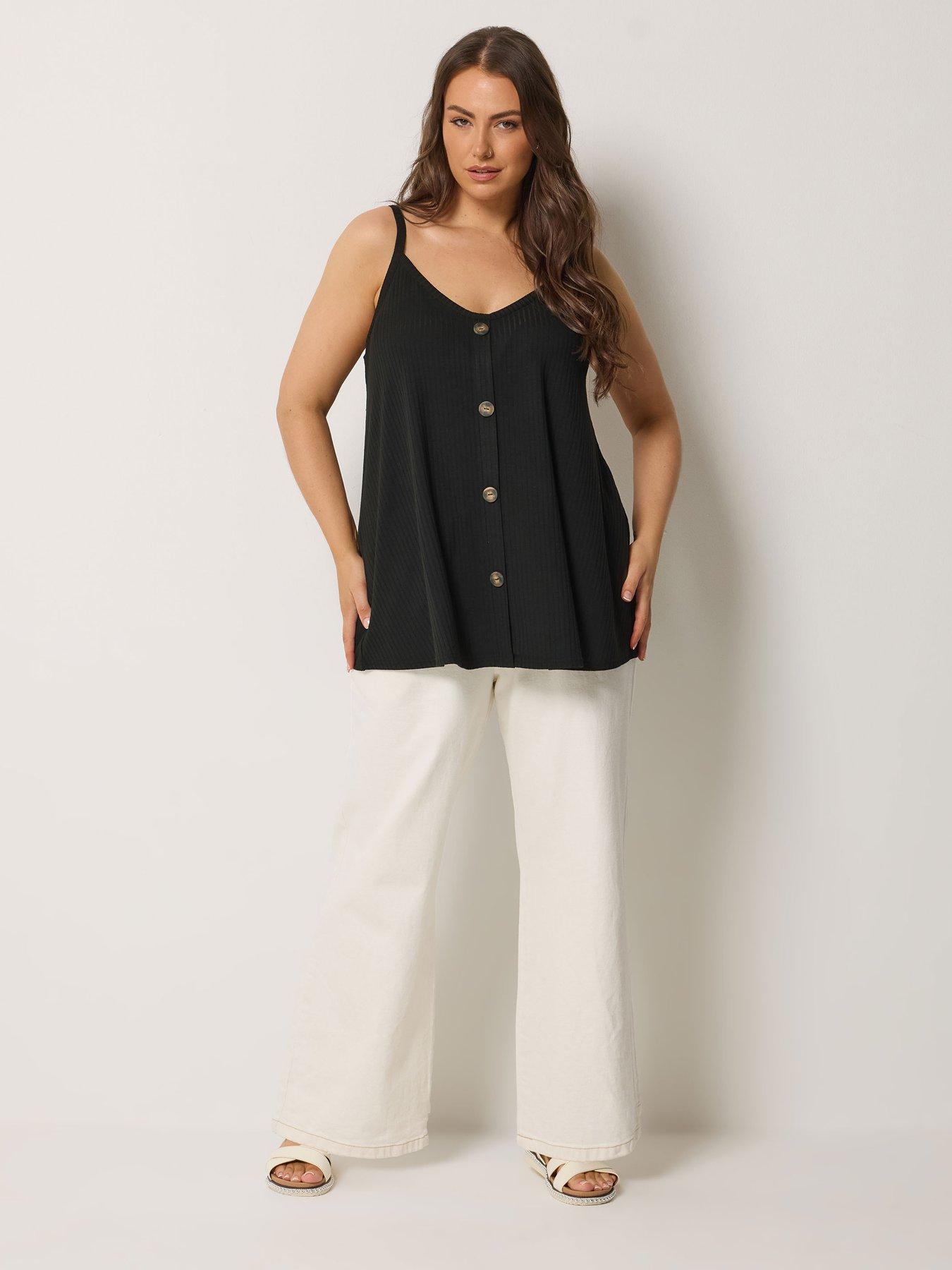 Image 3 of 5 of Yours Curve Ribbed Swing Cami - Black