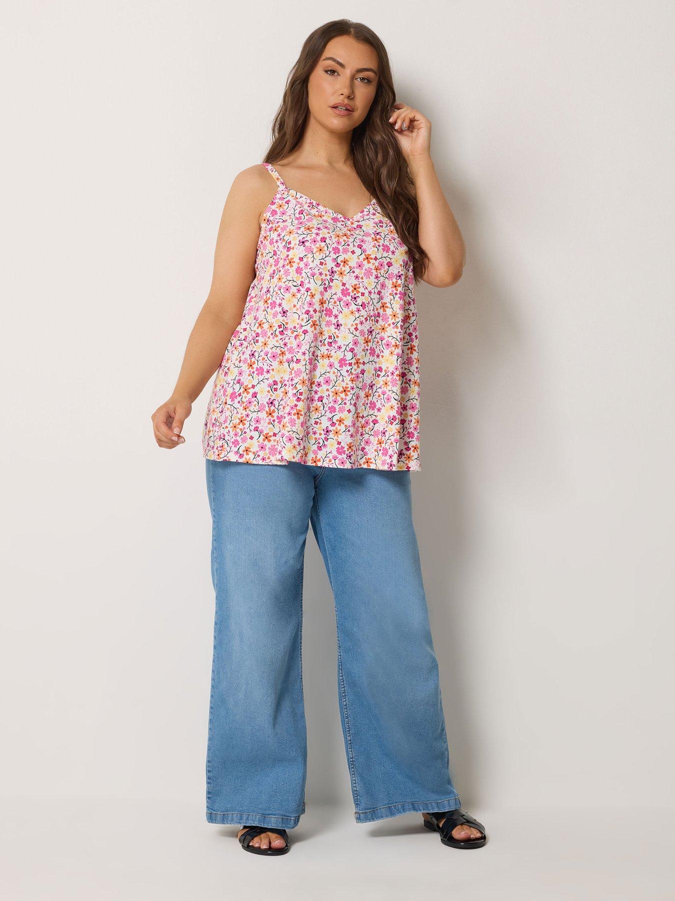 yours-curve-ribbed-swing-daisy-print-cami-whiteback
