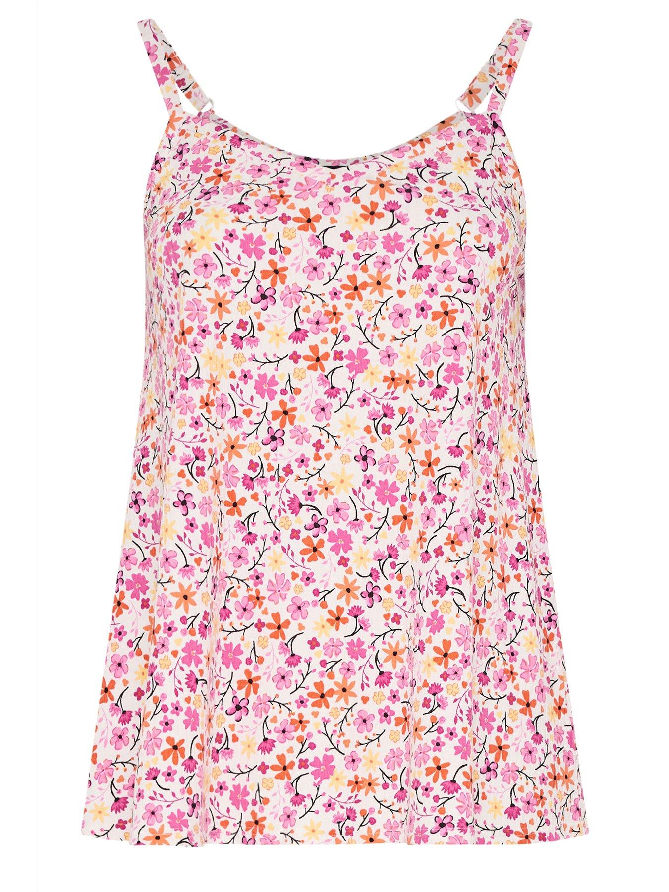yours-curve-ribbed-swing-daisy-print-cami-whitedetail