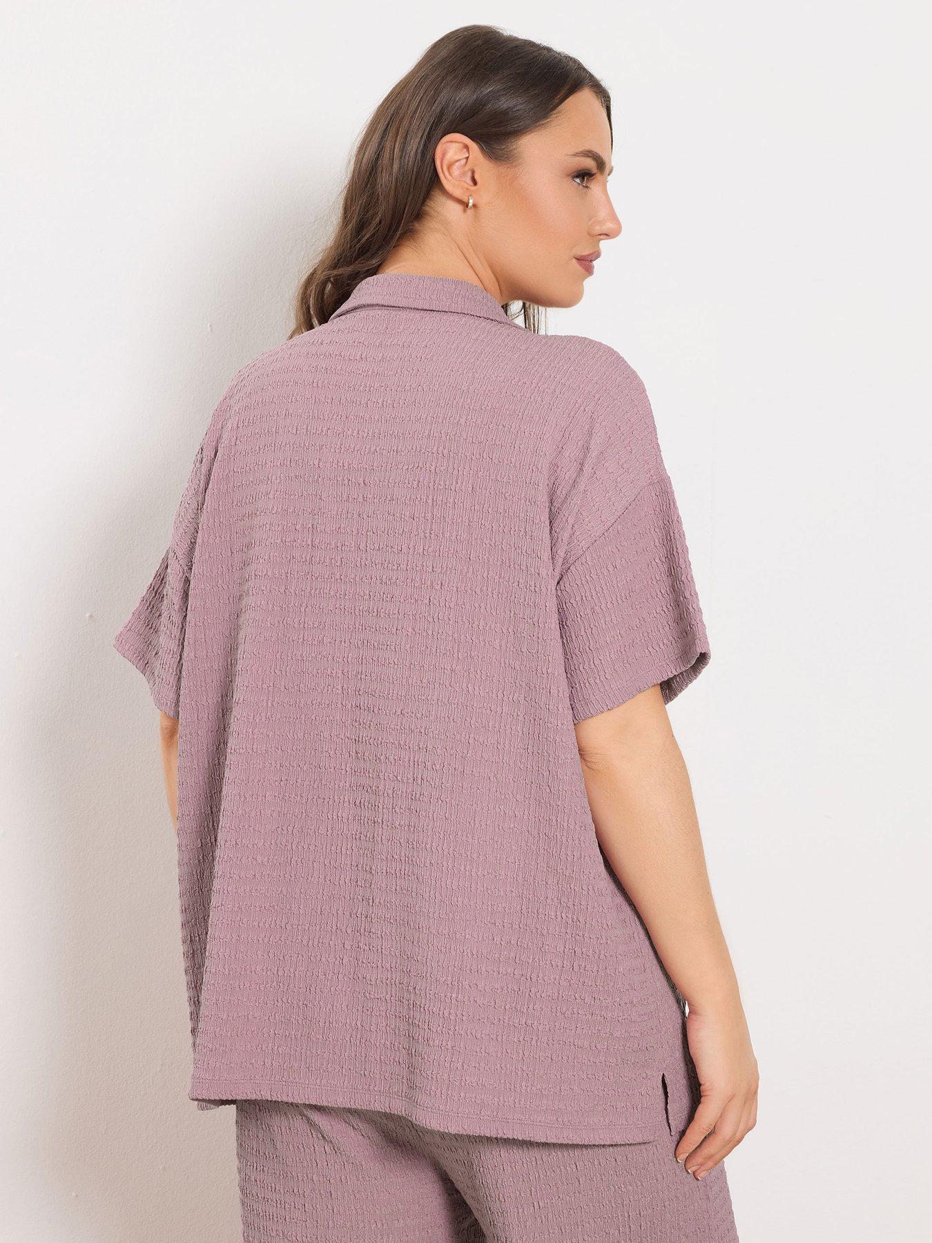 yours-curve-textured-resort-shirt-pinkstillFront