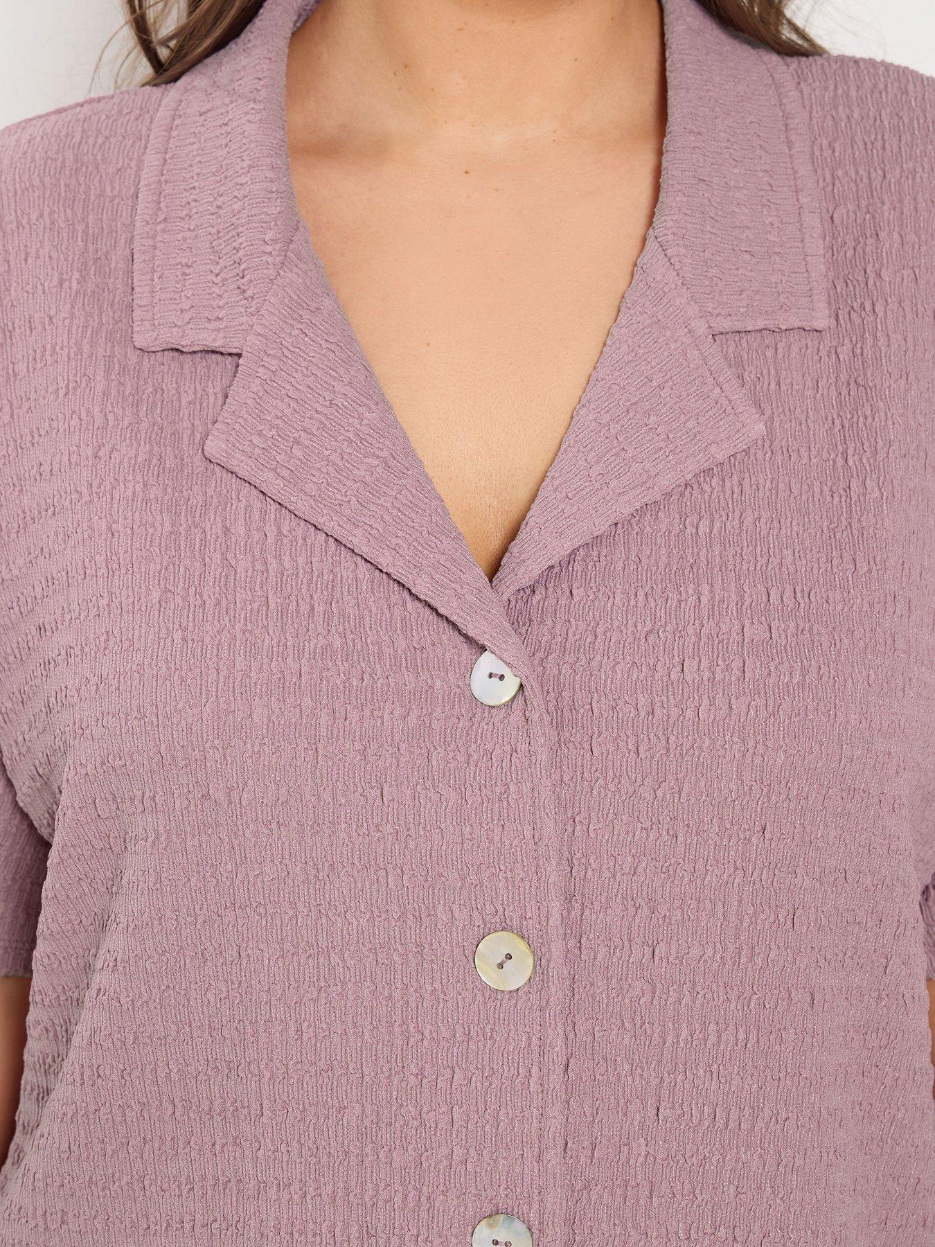 yours-curve-textured-resort-shirt-pinkoutfit