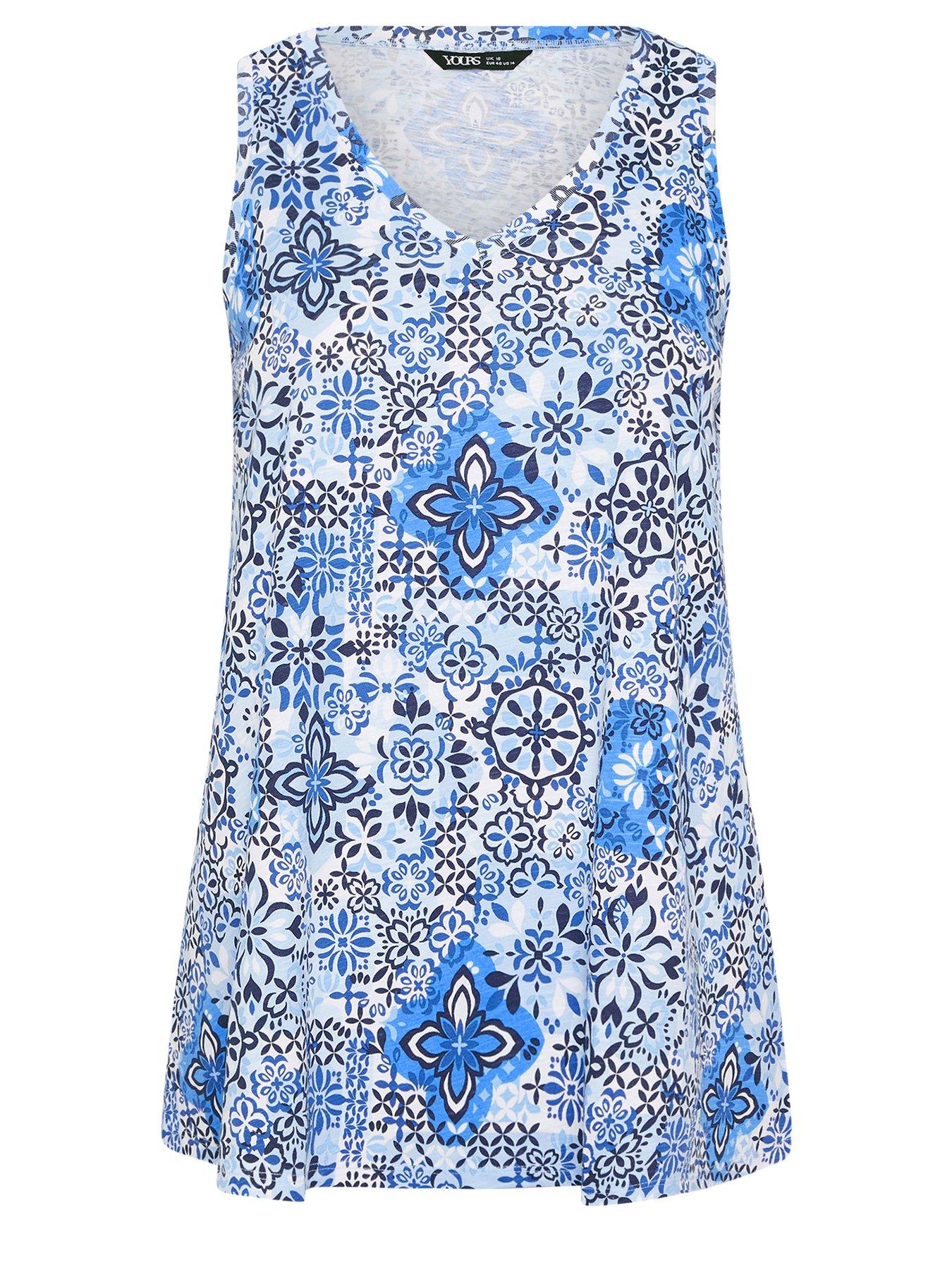 yours-curve-cotton-slub-v-neck-vest-bluedetail