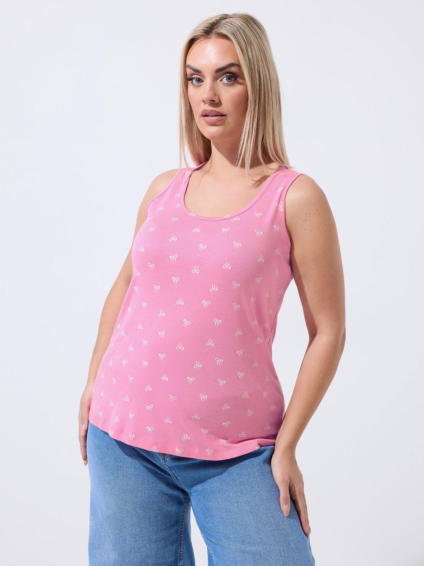 yours-curve-bow-print-ribbed-vestoutfit