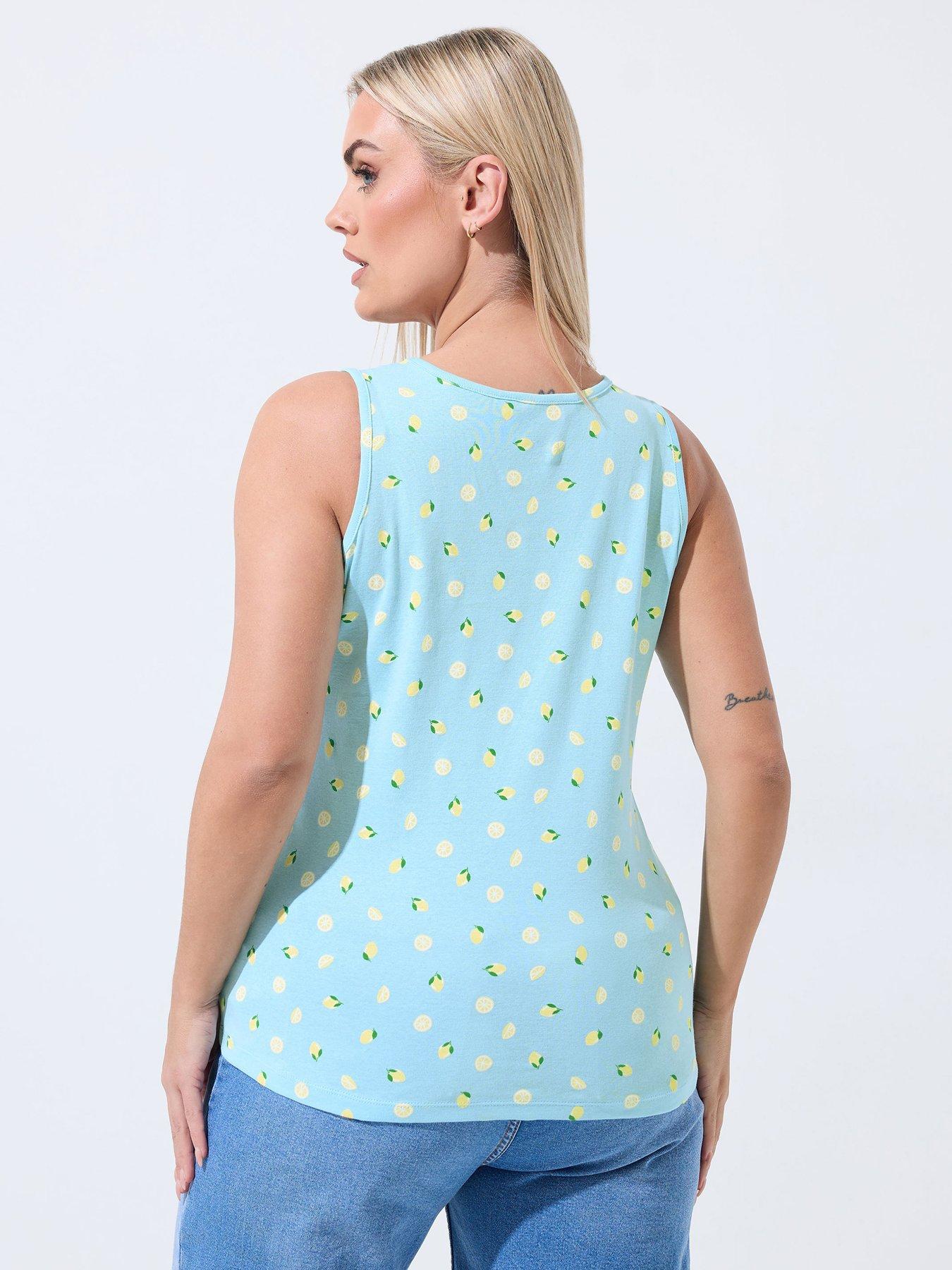 yours-curve-lemon-print-ribbed-veststillFront