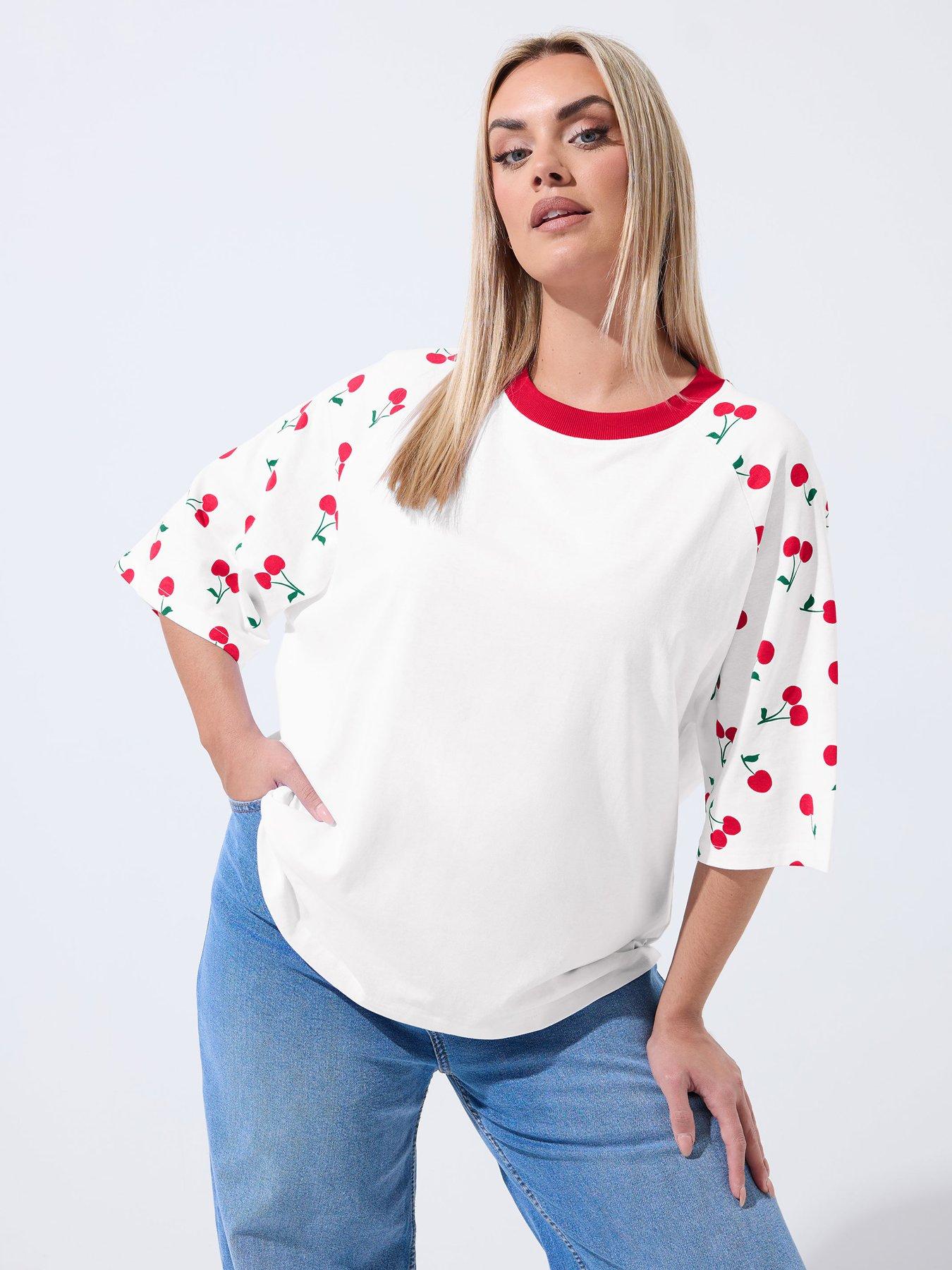 yours-curve-cherry-print-raglan-t-shirtfront