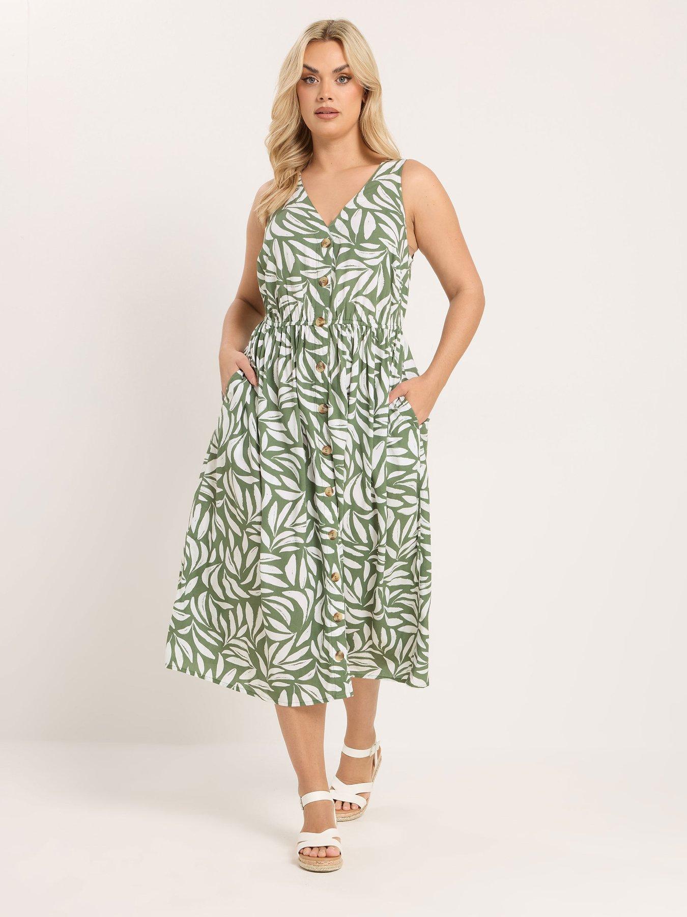 yours-curve-button-through-sundress-green