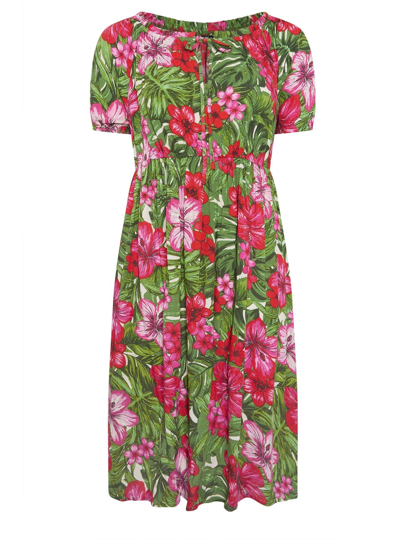Image 5 of 5 of Yours Curve Gypsy Bardot Midaxi Dress - Green