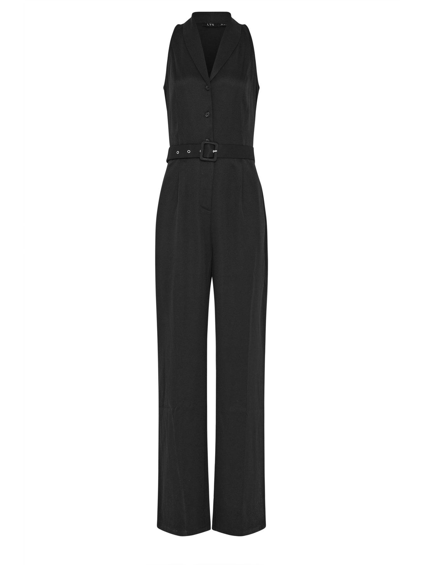 Image 5 of 5 of Long Tall Sally Halterneck Jumpsuit - Black