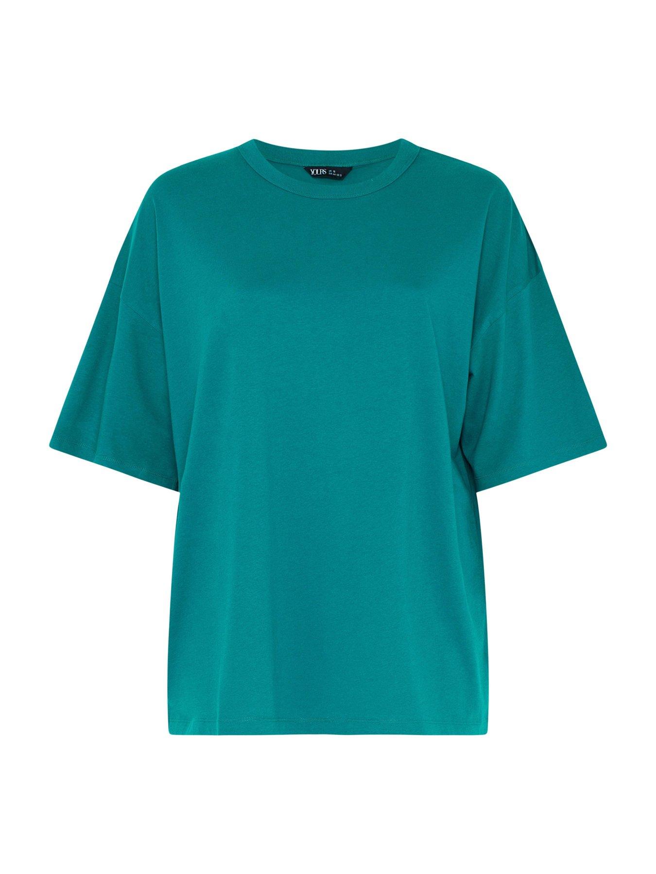 Image 5 of 5 of Yours Curve Boxy T-Shirt - Blue