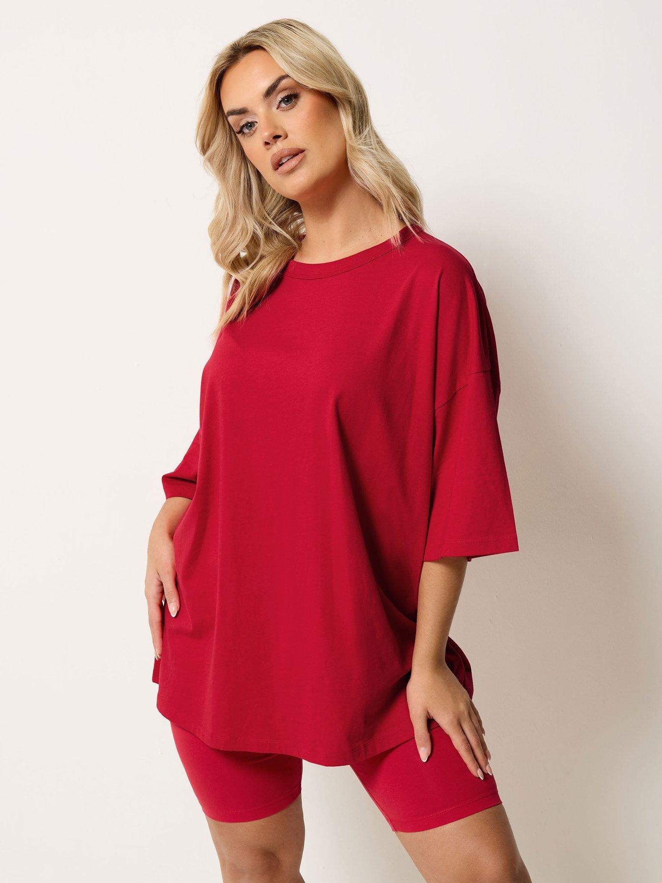 yours-curve-boxy-t-shirt-redfront