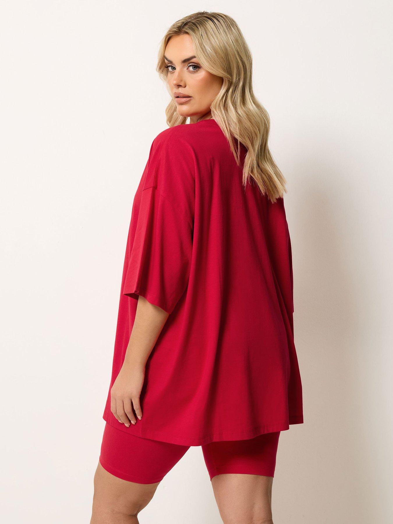 yours-curve-boxy-t-shirt-redstillFront