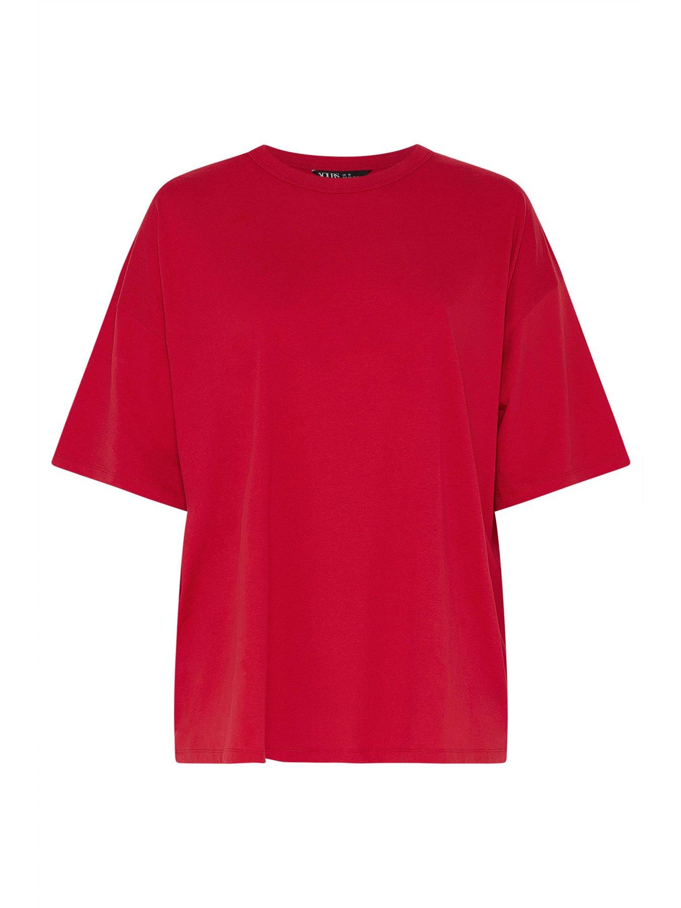 yours-curve-boxy-t-shirt-reddetail