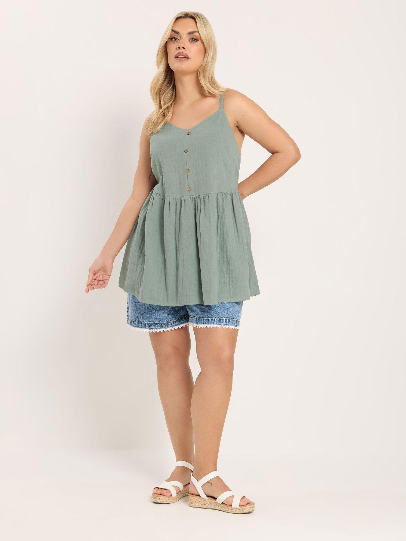 yours-curve-cheesecloth-smock-cami-top-greenback