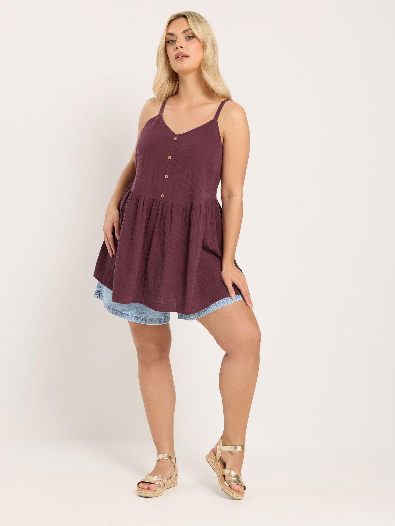 Image 3 of 4 of Yours Curve Cheesecloth Smock Cami