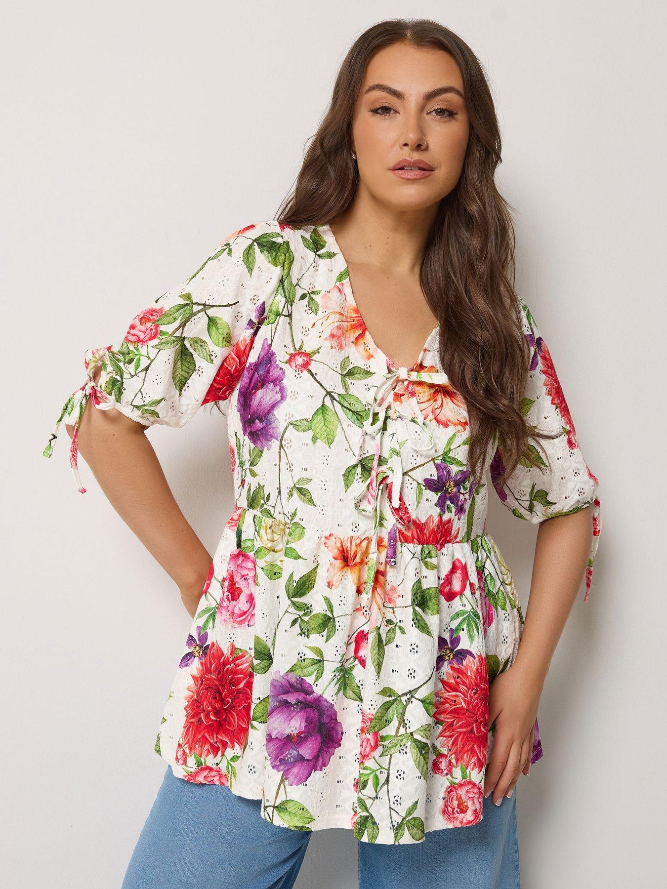 yours-curve-tie-front-broderie-peplum-top-whiteoutfit