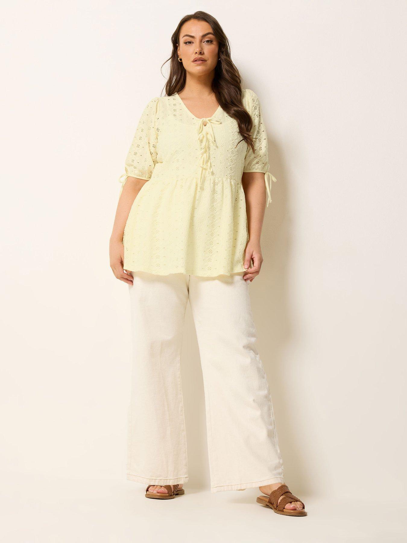 yours-curve-tie-front-broderie-peplum-top-yellowback