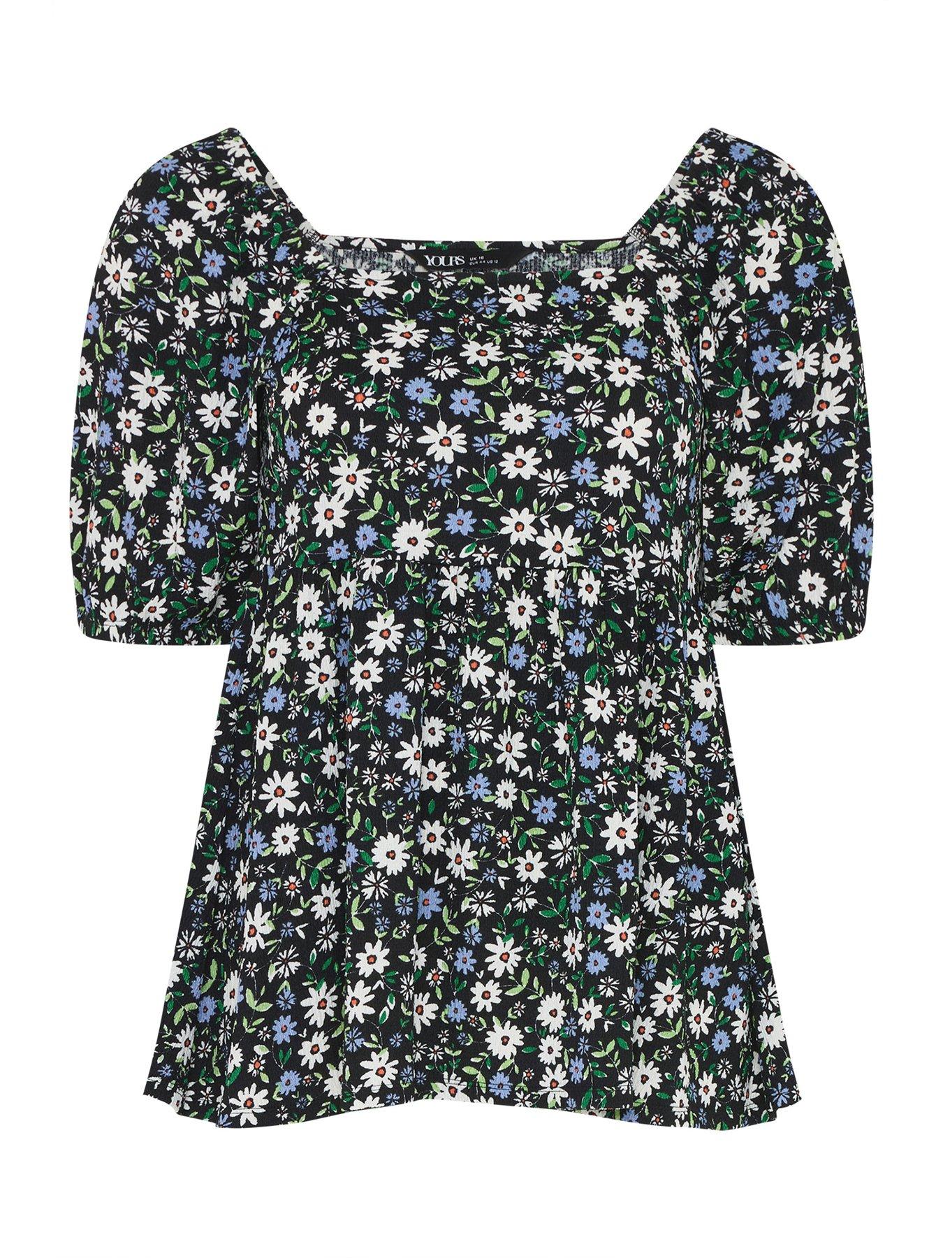 yours-curve-square-neck-ditsy-print-peplum-top-bluedetail