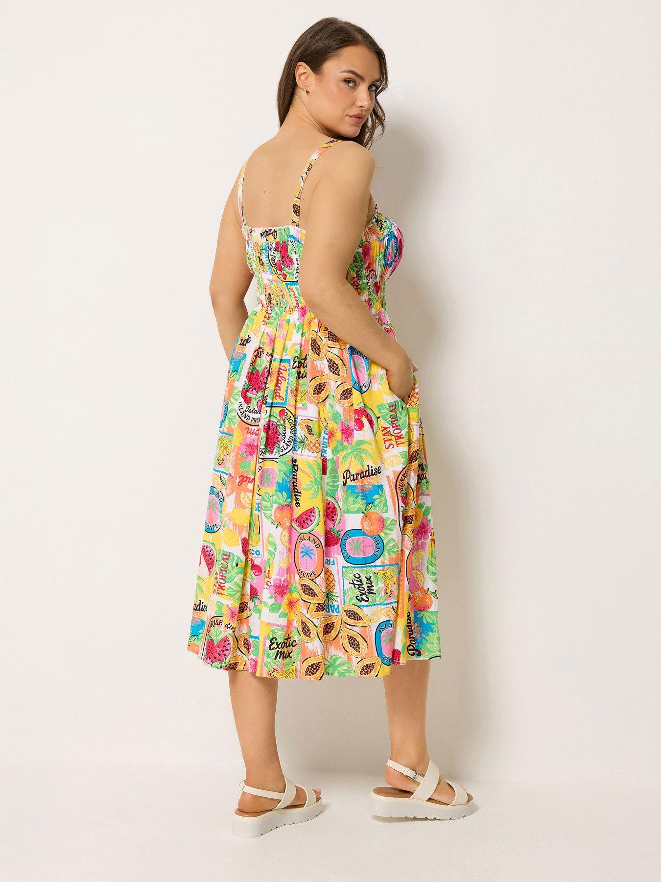 Image 2 of 4 of Yours Curve Strappy Channel Waist Midaxi Dress - White