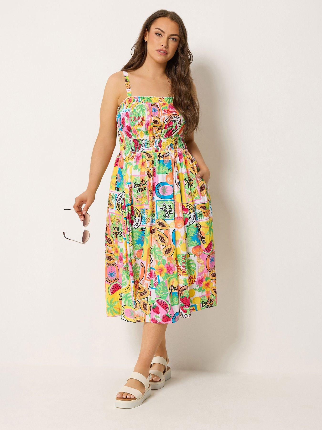 Image 3 of 4 of Yours Curve Strappy Channel Waist Midaxi Dress - White